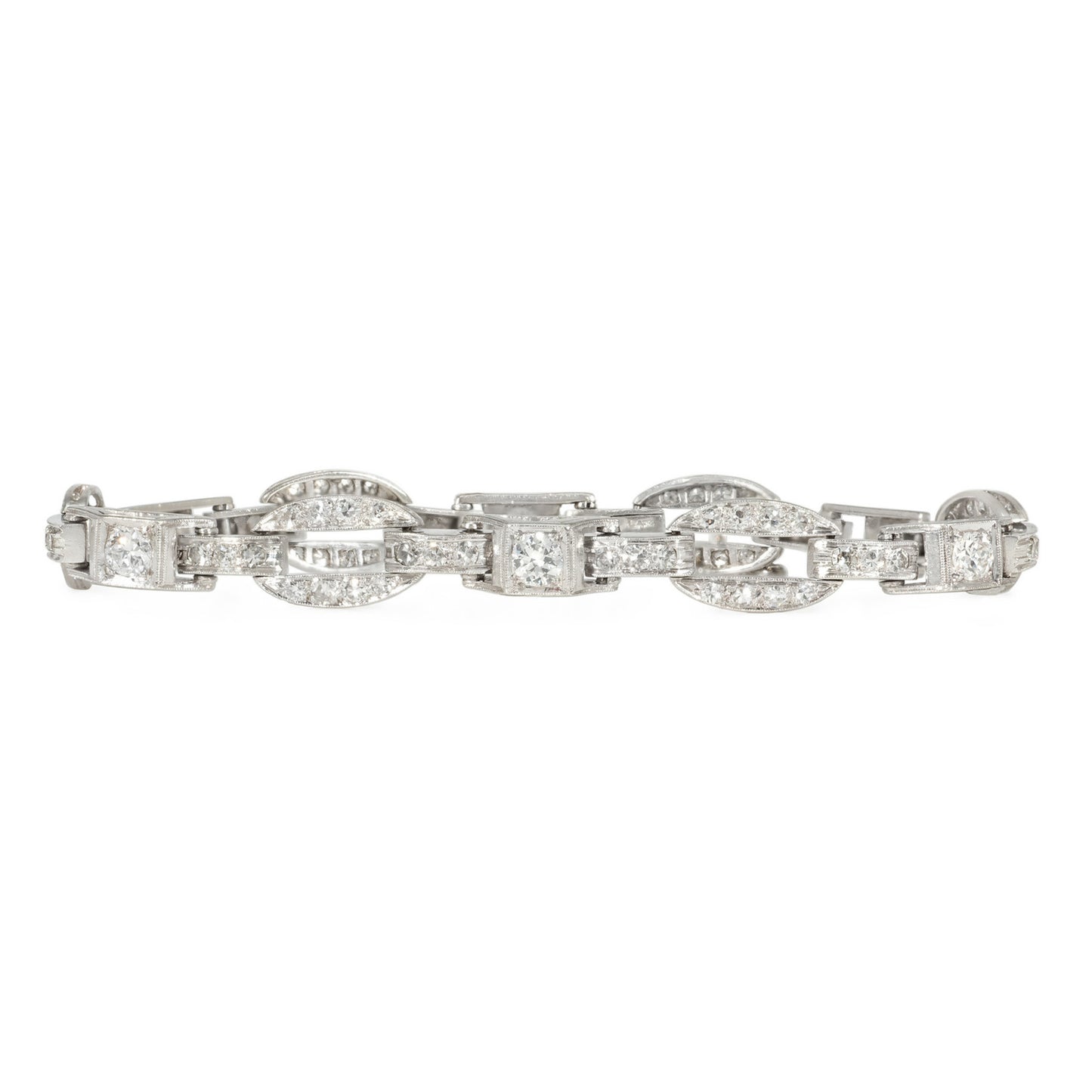 Art Deco Platinum Diamond Bracelet front