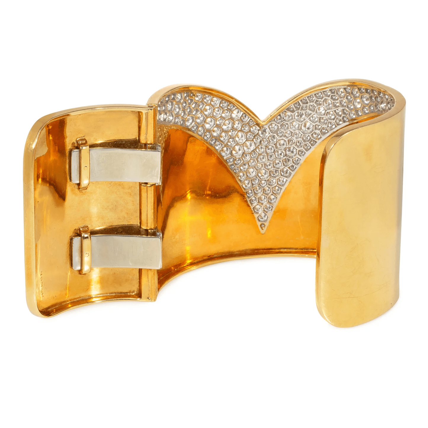 Cartier 1970s Platinum & 18KT Yellow Gold Diamond Bracelet back