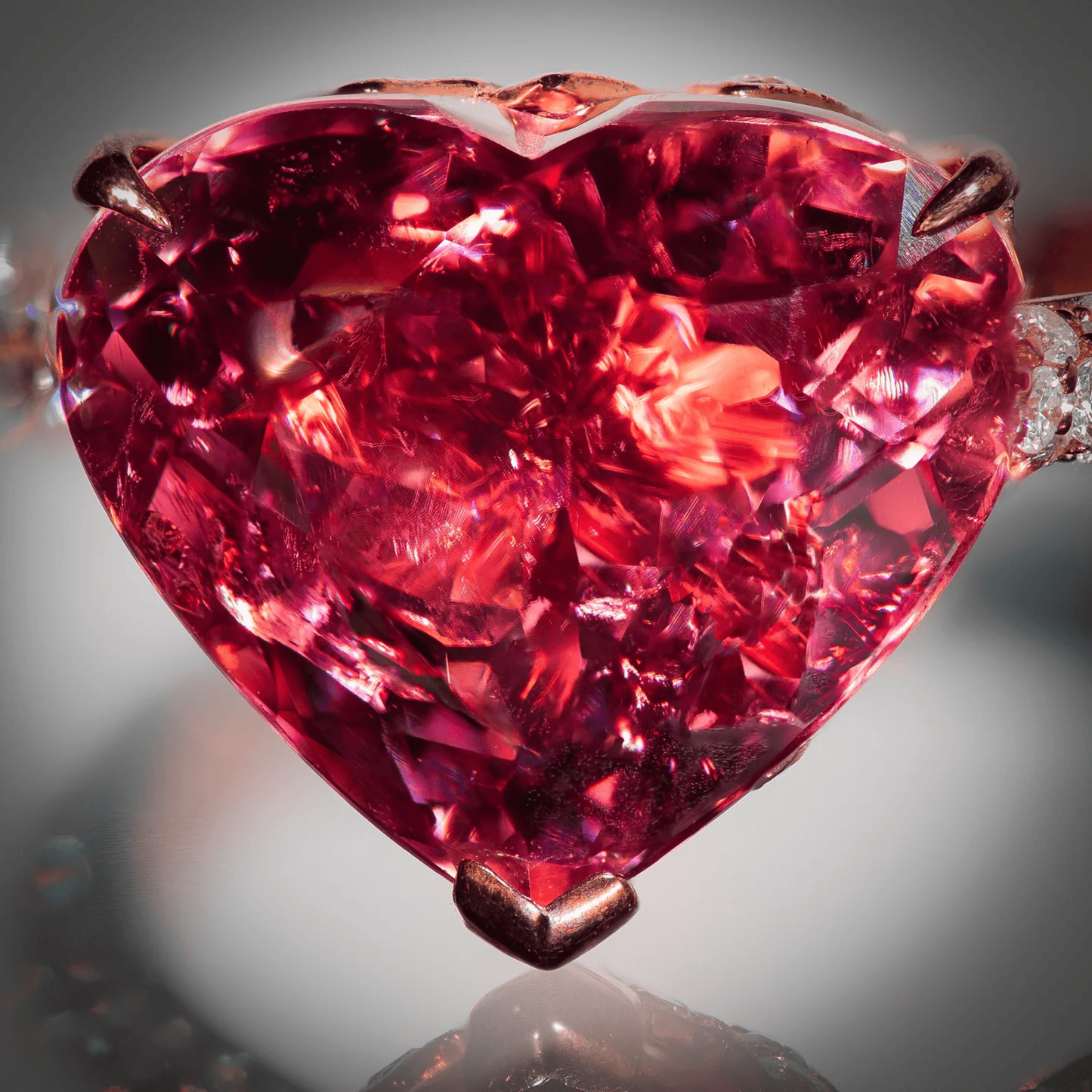 Post-1980s 18KT Yellow Gold Tourmaline, & Diamond Heart Ring front