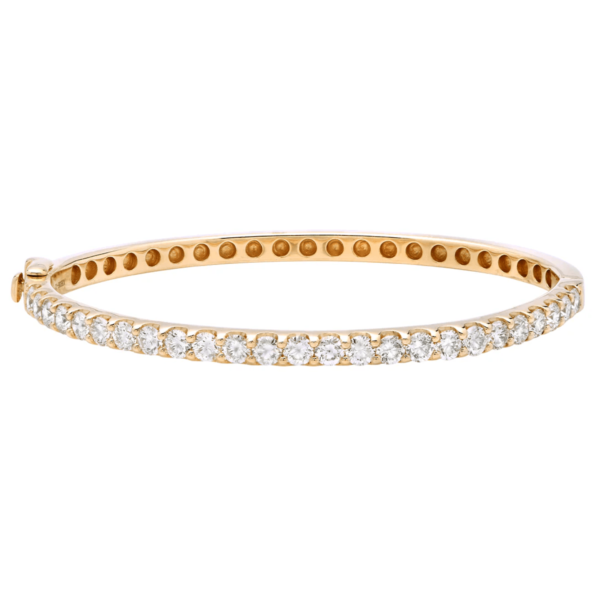 Contemporary 14KT Yellow Gold Diamond Bracelet front