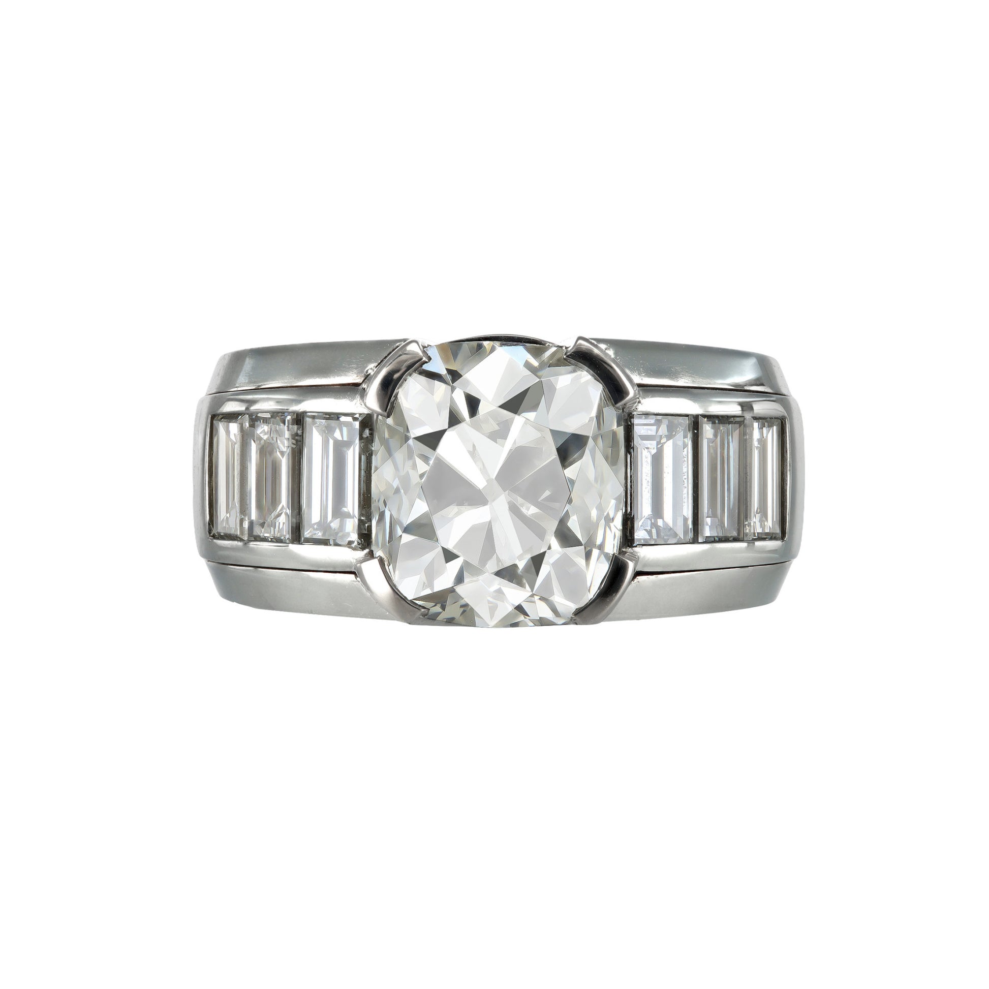Hemmerle Post-1980s 18KT White Gold Diamond Ring front