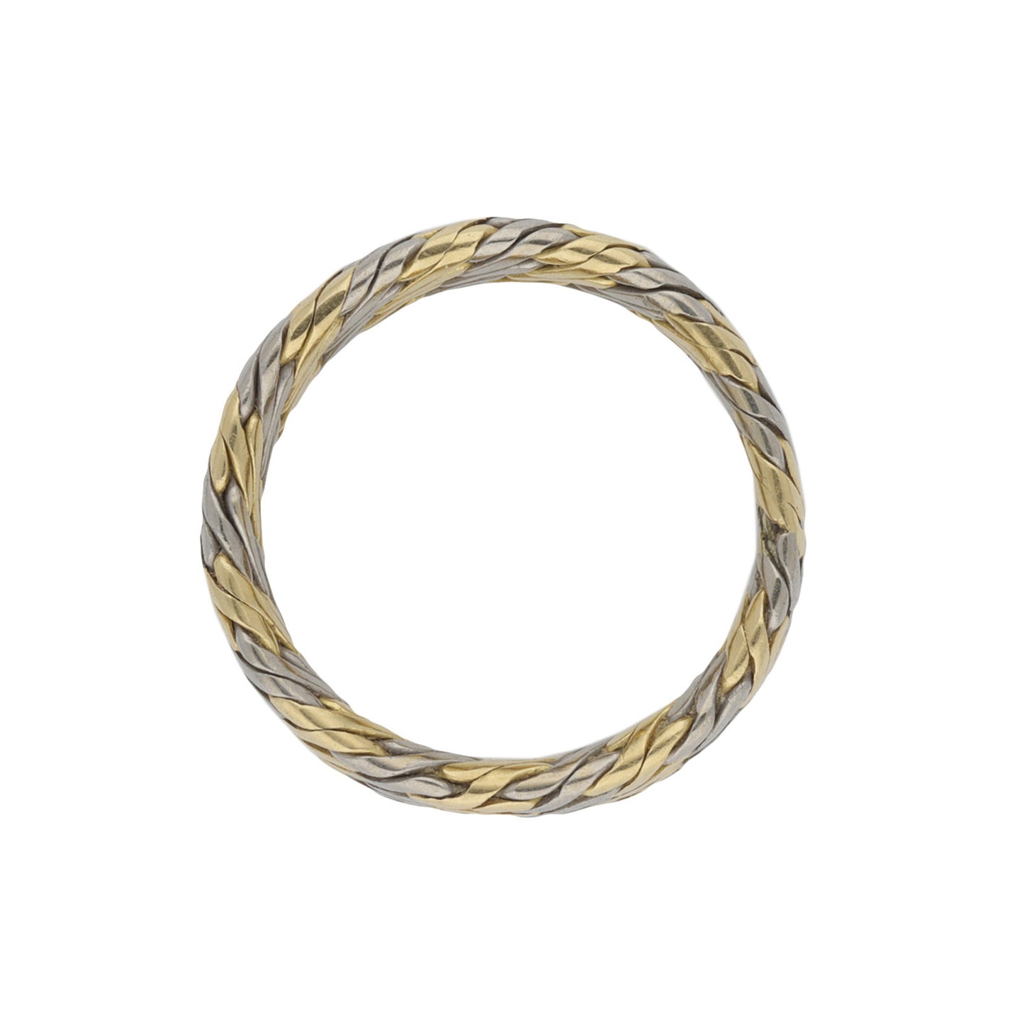 French 1970s 18KT White & Yellow Gold Ring profile