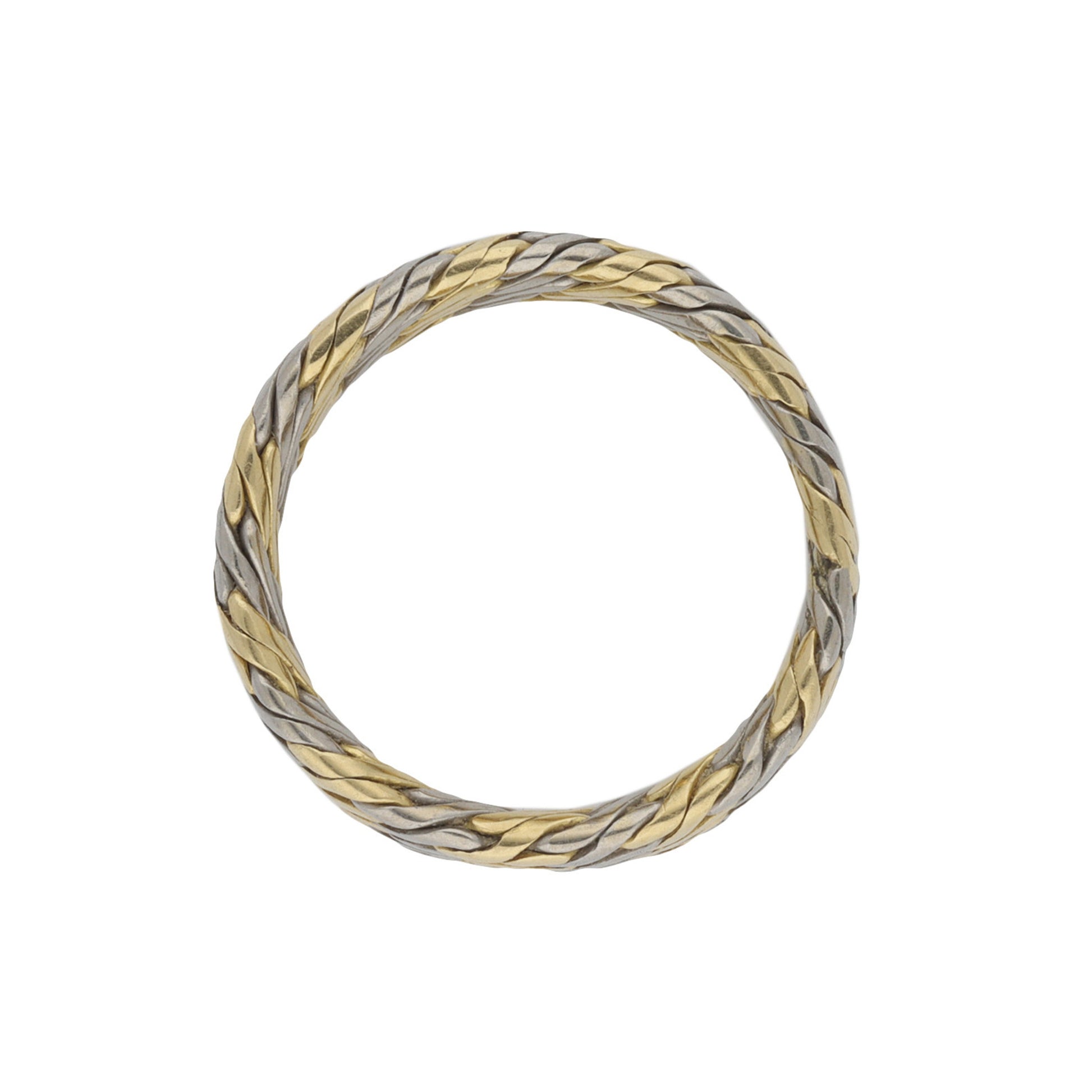 French 1970s 18KT White & Yellow Gold Ring profile