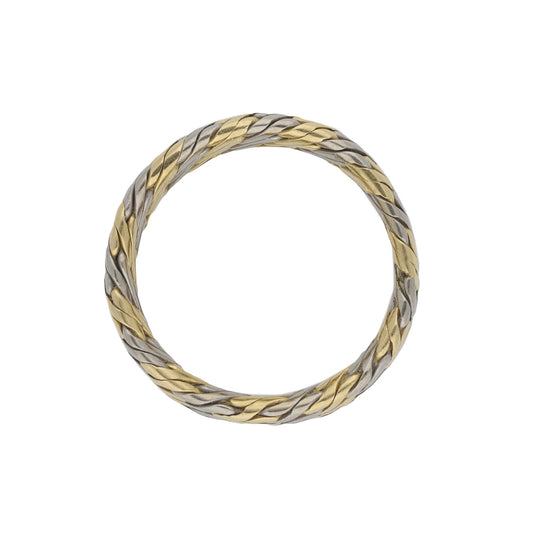 French 1970s 18KT White & Yellow Gold Ring profile