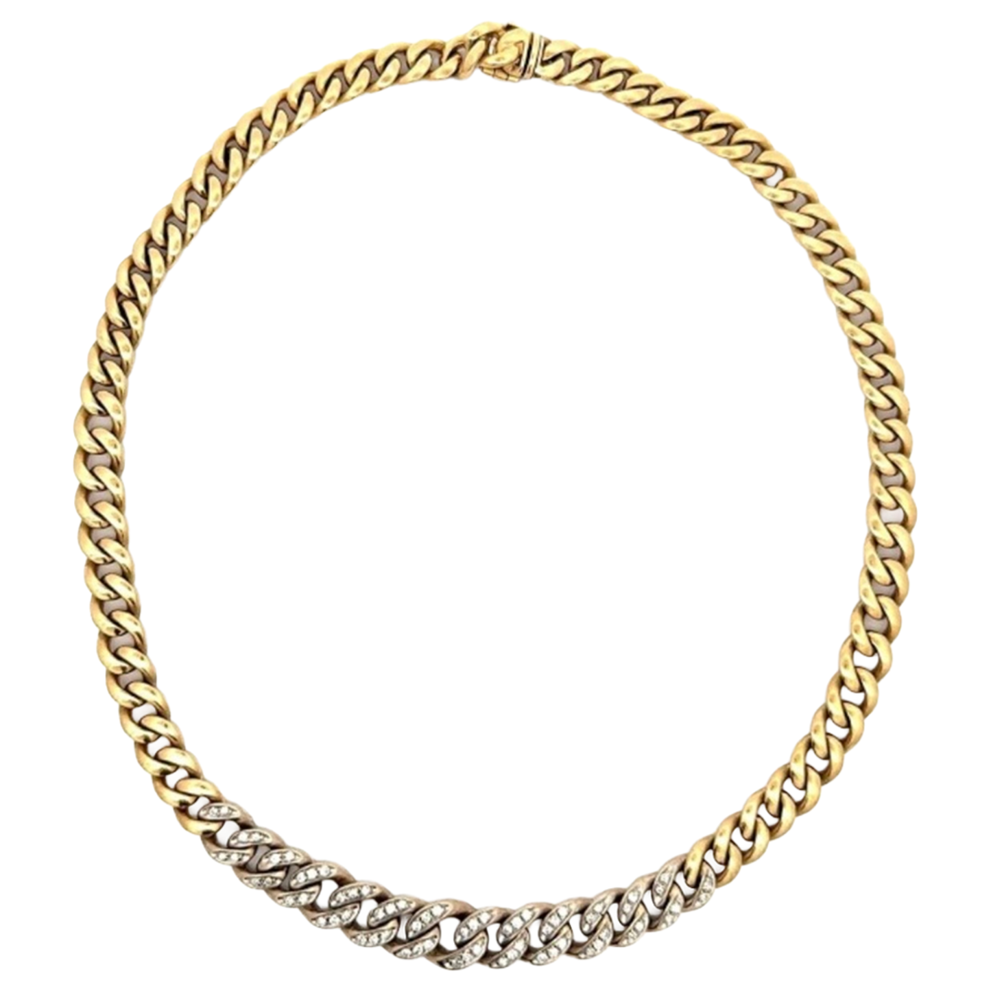 Bulgari 1980s 18KT Yellow Gold Diamond Necklace front
