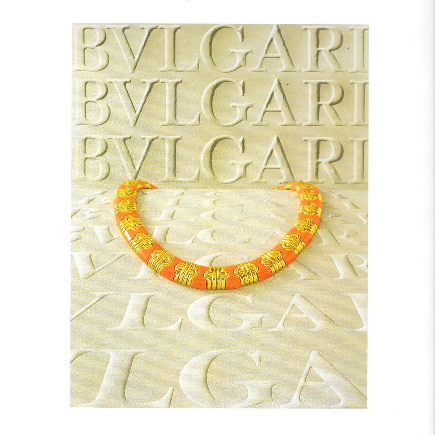 Bulgari Italy 1980s 18KT Yellow Gold Coral Parentesi Necklace in Bulgari book