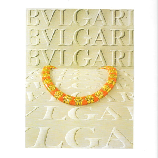 Bulgari Italy 1980s 18KT Yellow Gold Coral Parentesi Necklace in Bulgari book