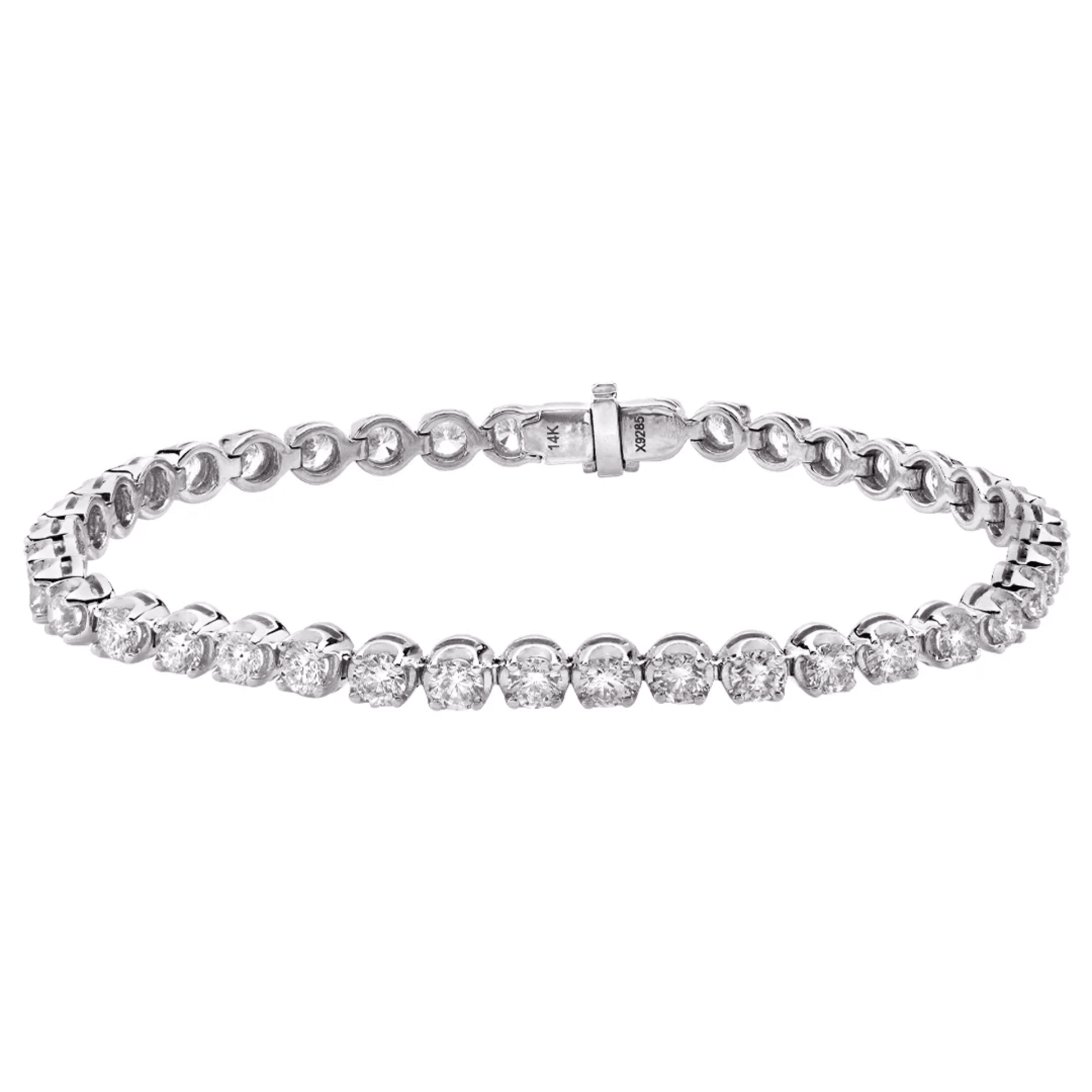 Post-1980s 14KT White Gold Diamond Bracelet front