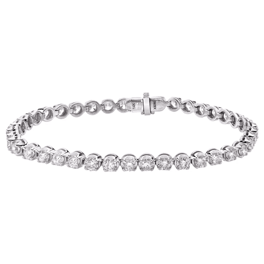 Post-1980s 14KT White Gold Diamond Bracelet front