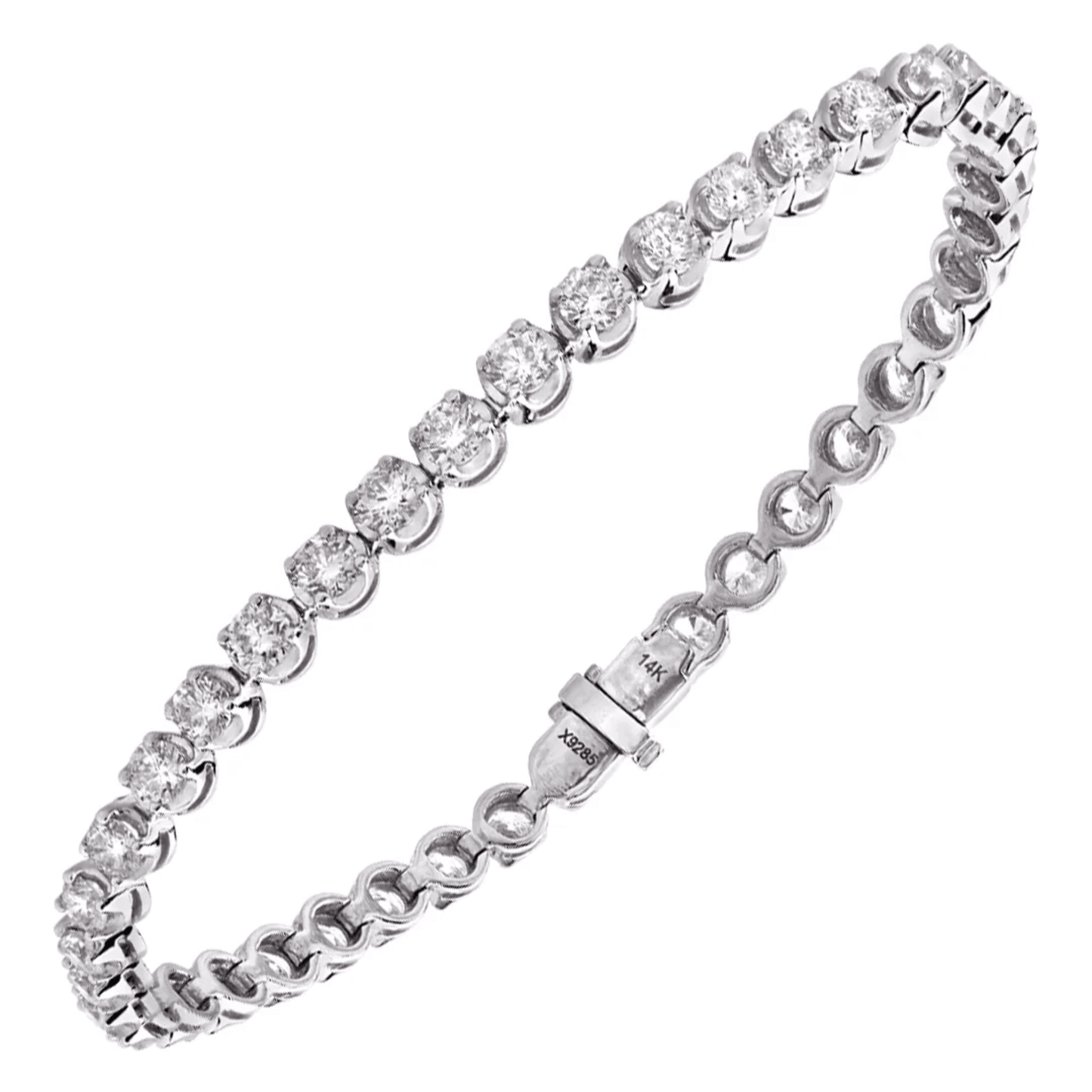 Post-1980s 14KT White Gold Diamond Bracelet front
