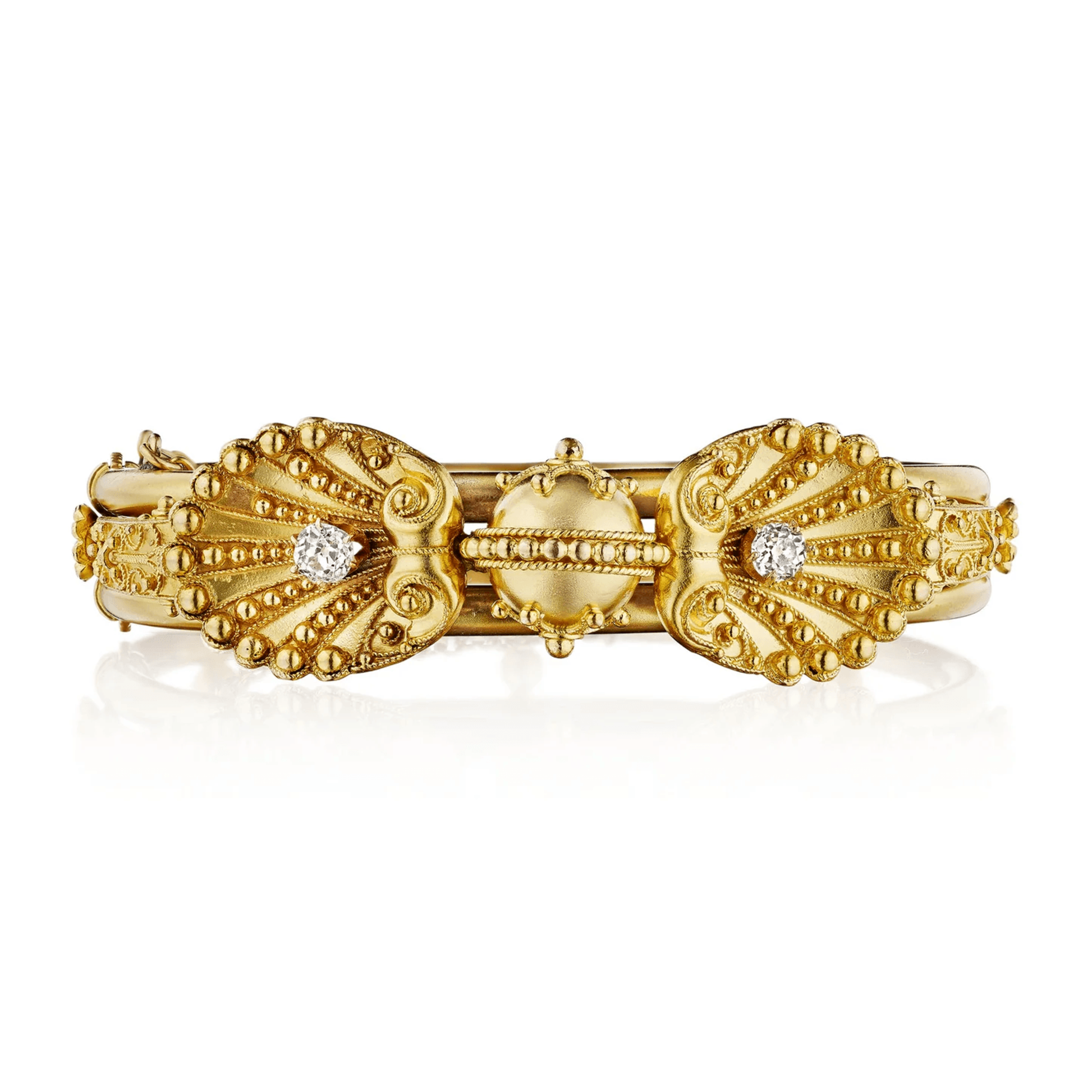 Victorian 18KT Yellow Gold Diamond Bracelet front