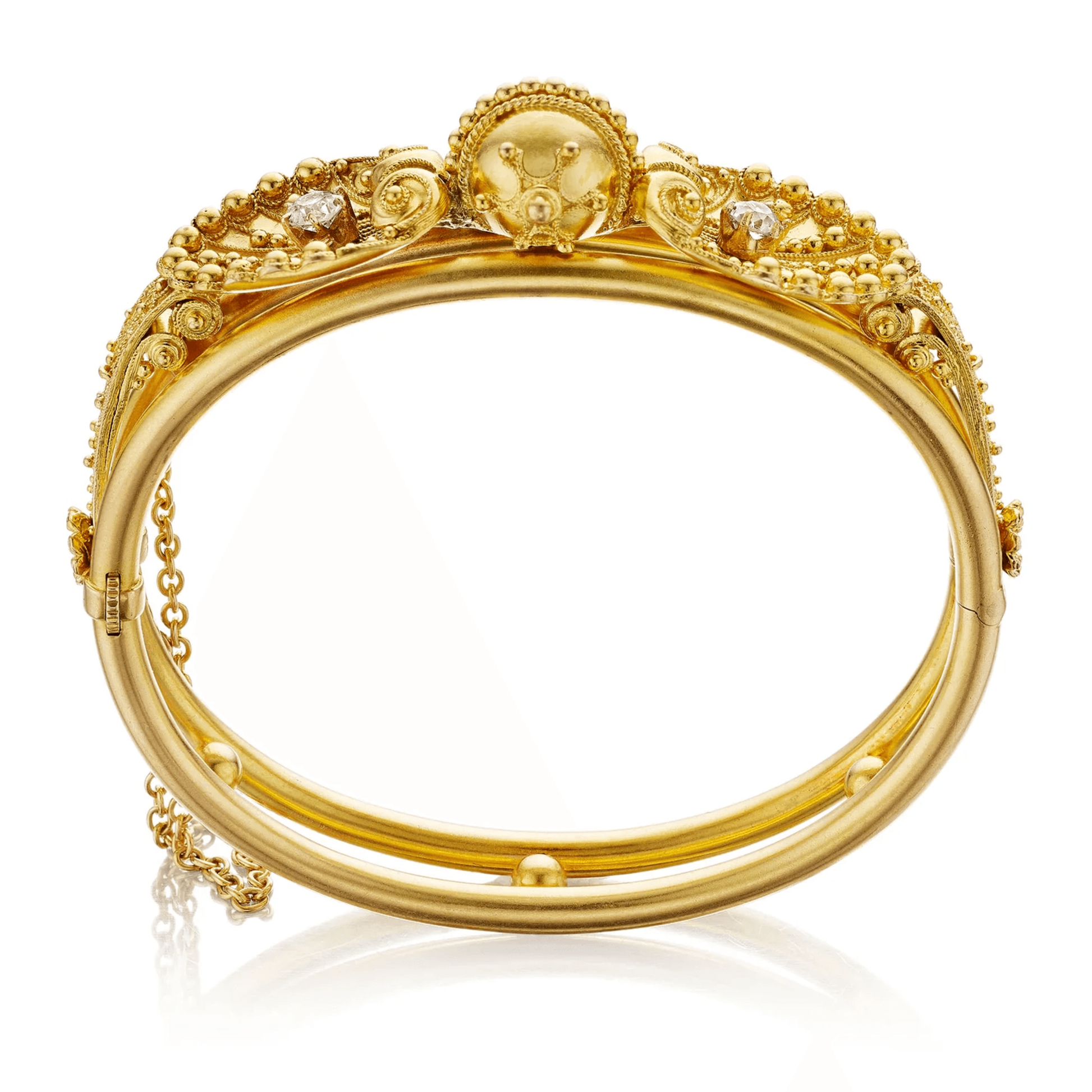 Victorian 18KT Yellow Gold Diamond Bracelet profile