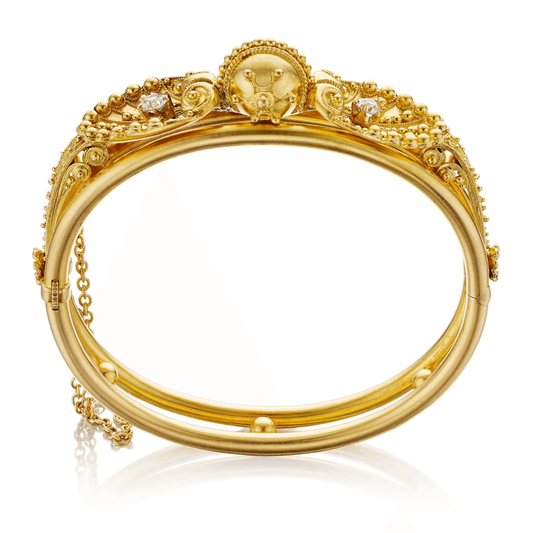 Victorian 18KT Yellow Gold Diamond Bracelet profile