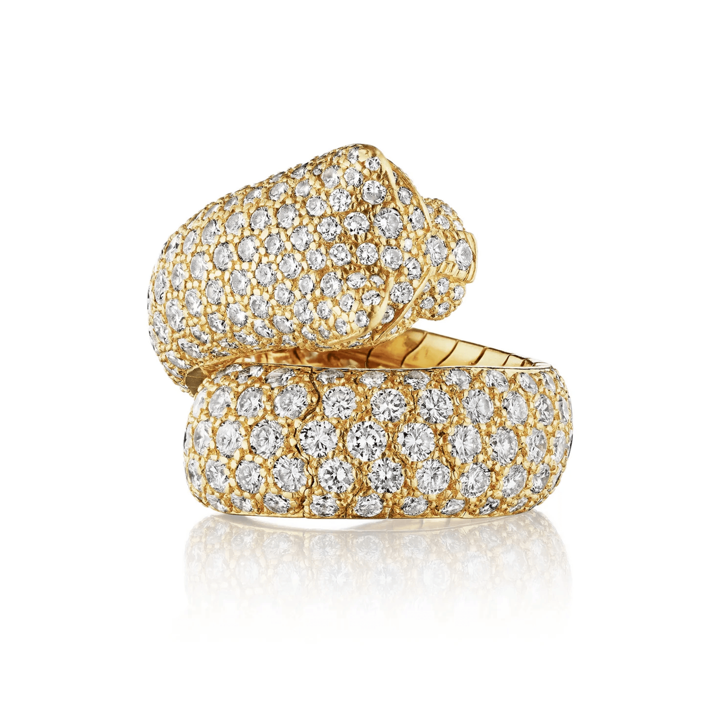 Cartier Paris Post-1980s 18KT Yellow Gold Diamond, Emerald & Onyx Panthère Lakarda Ring back