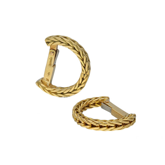 Hermes French 1960s 18KT Yellow Gold Cufflinks front