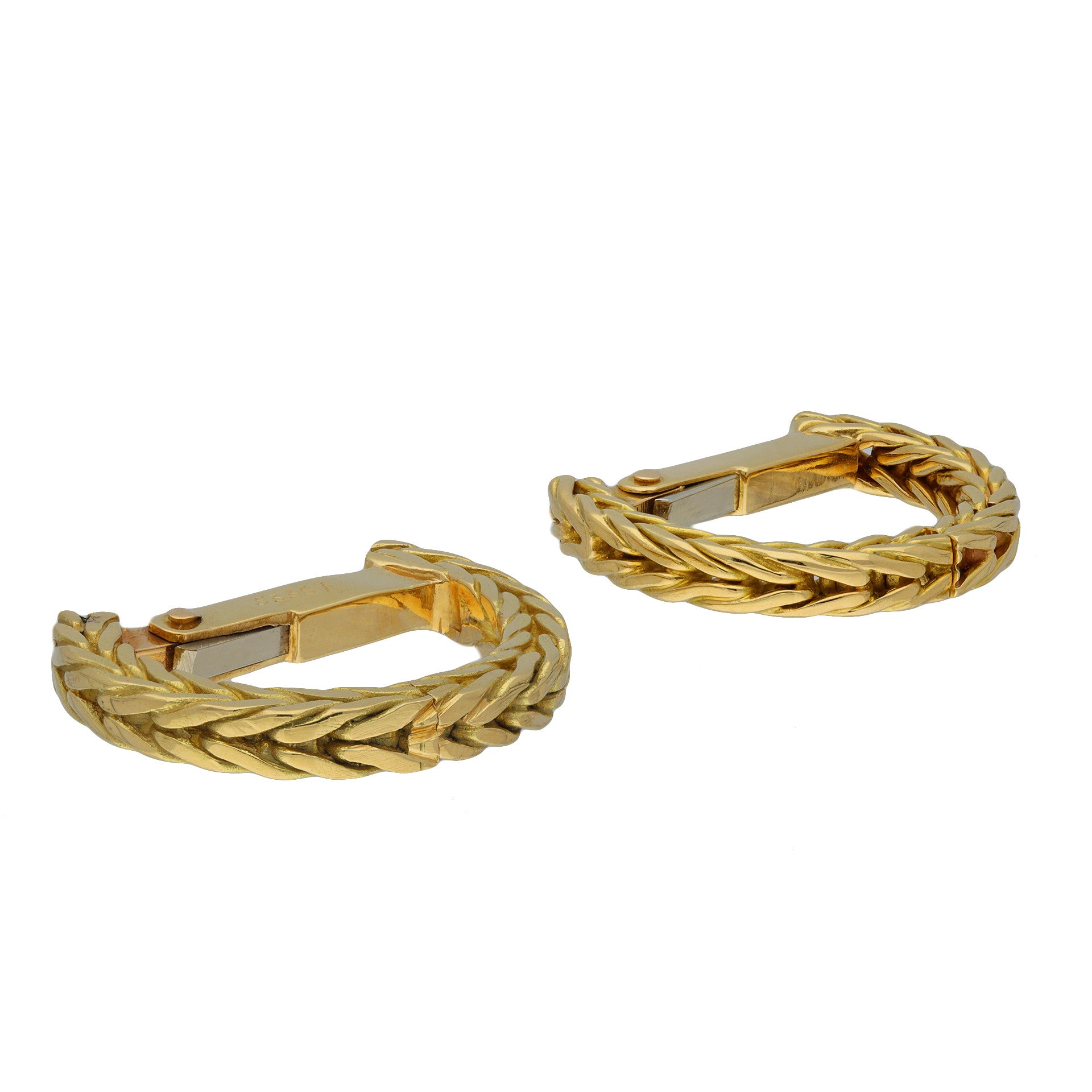 Hermes French 1960s 18KT Yellow Gold Cufflinks front