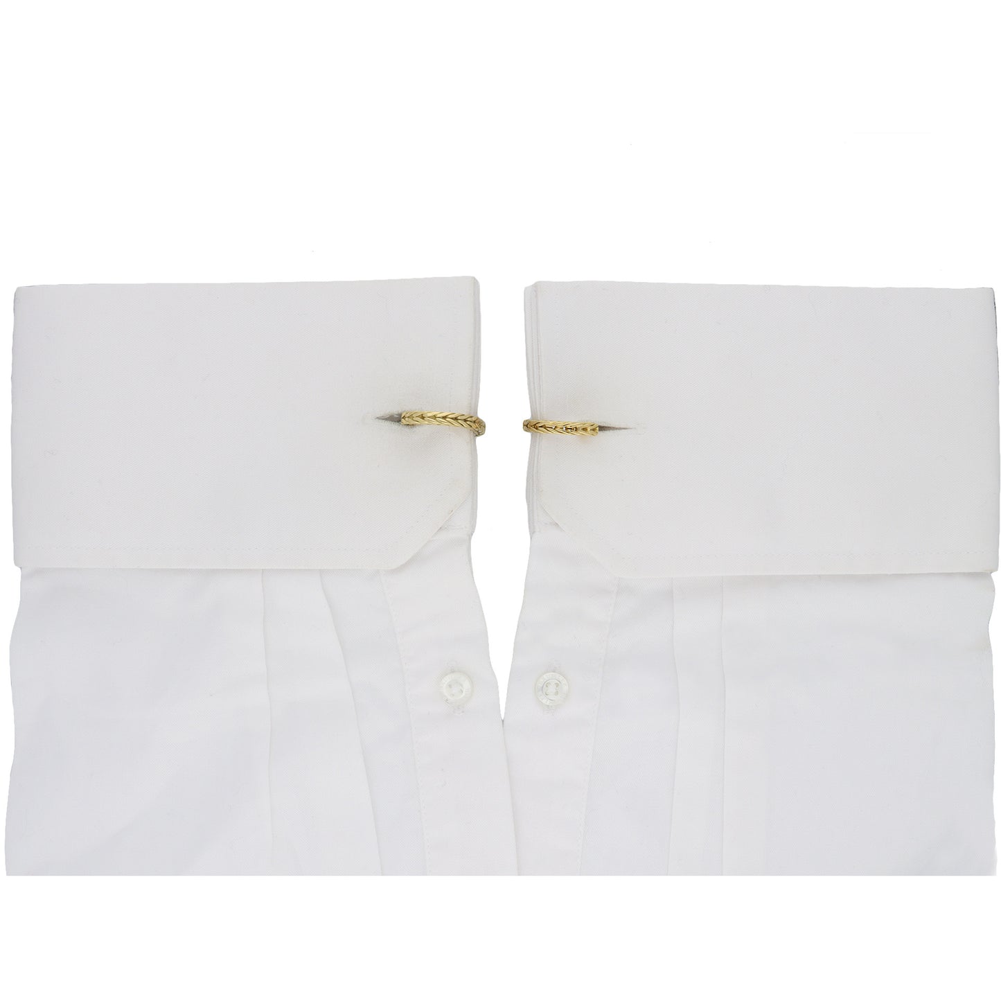 Hermes French 1960s 18KT Yellow Gold Cufflinks on cuffs