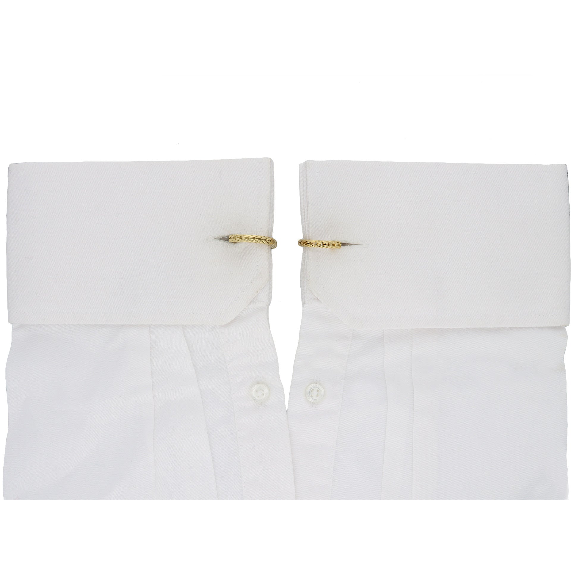 Hermes French 1960s 18KT Yellow Gold Cufflinks on cuffs