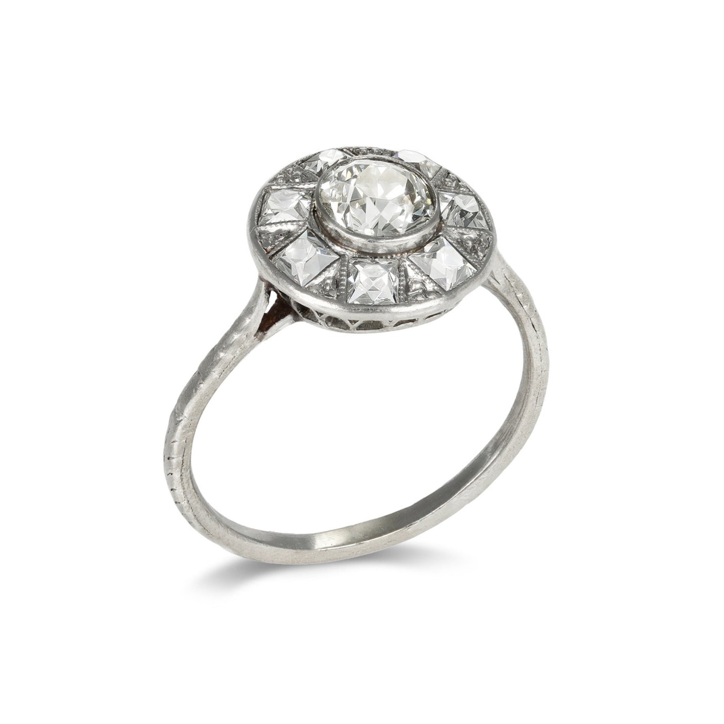 Art Deco Platinum Diamond Ring profile