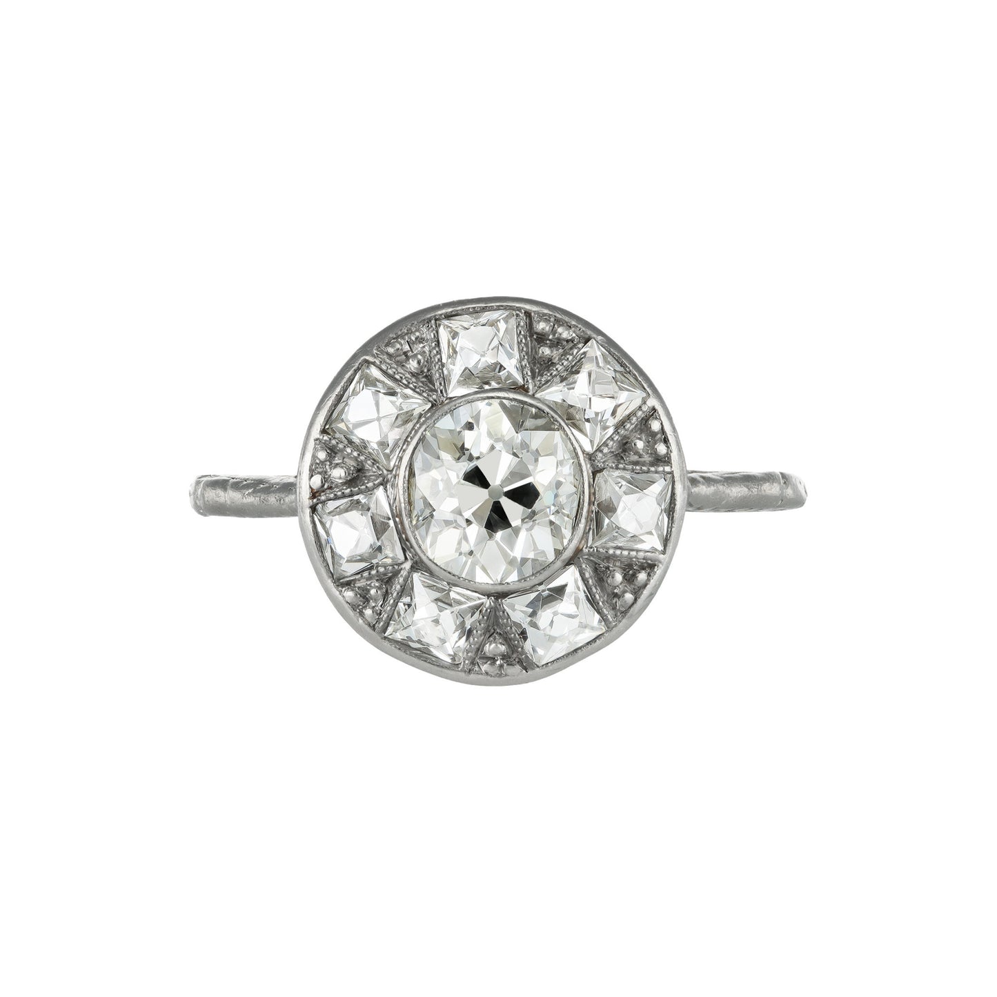 Art Deco Platinum Diamond Ring front