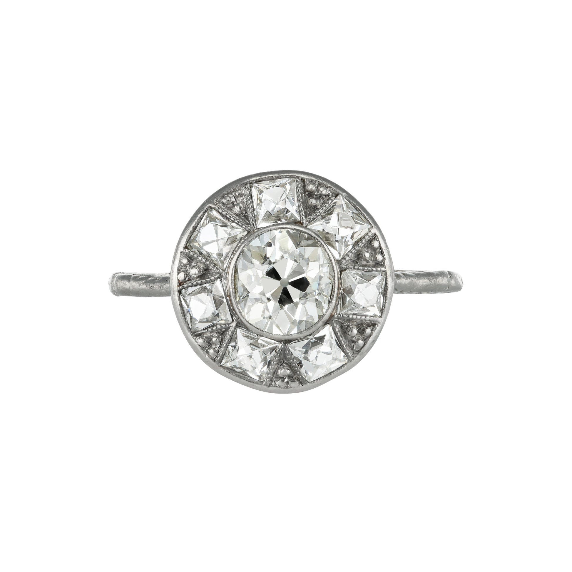 Art Deco Platinum Diamond Ring front