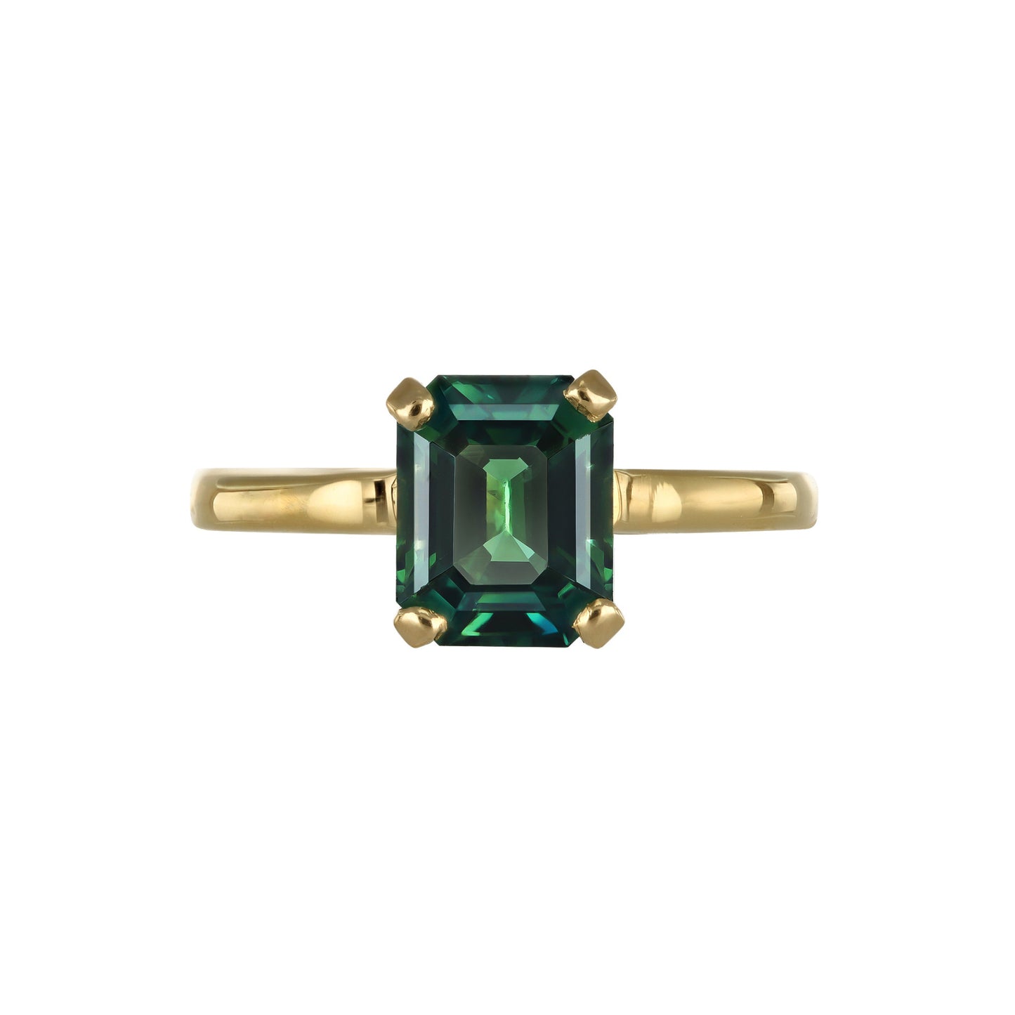 1980s 18KT Yellow Gold Sapphire Ring front