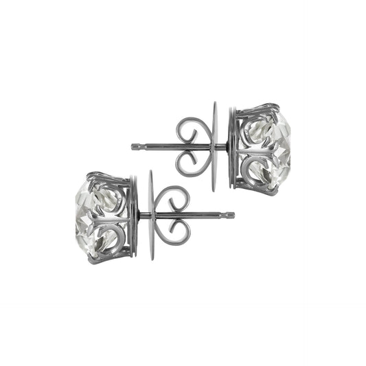 Art Deco Platinum Diamond Earrings side