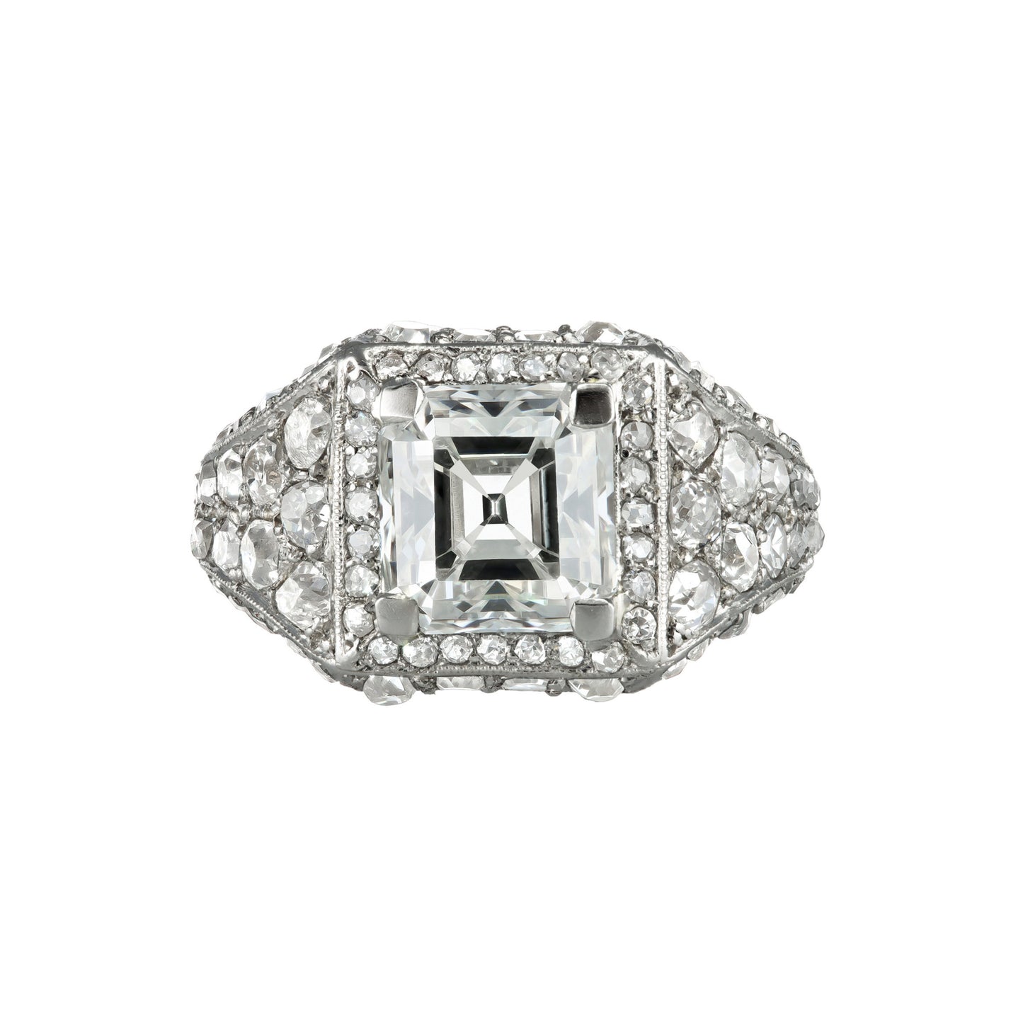 Art Deco Platinum Diamond Ring front