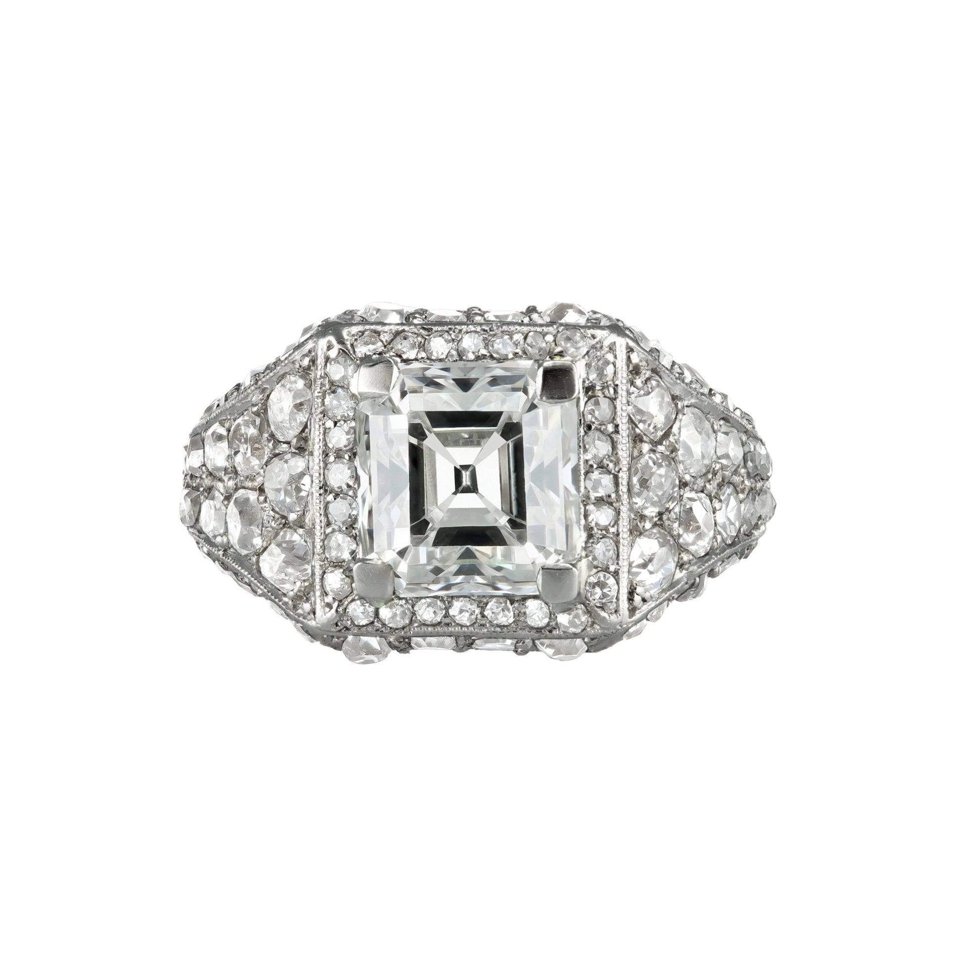 Art Deco Platinum Diamond Ring front