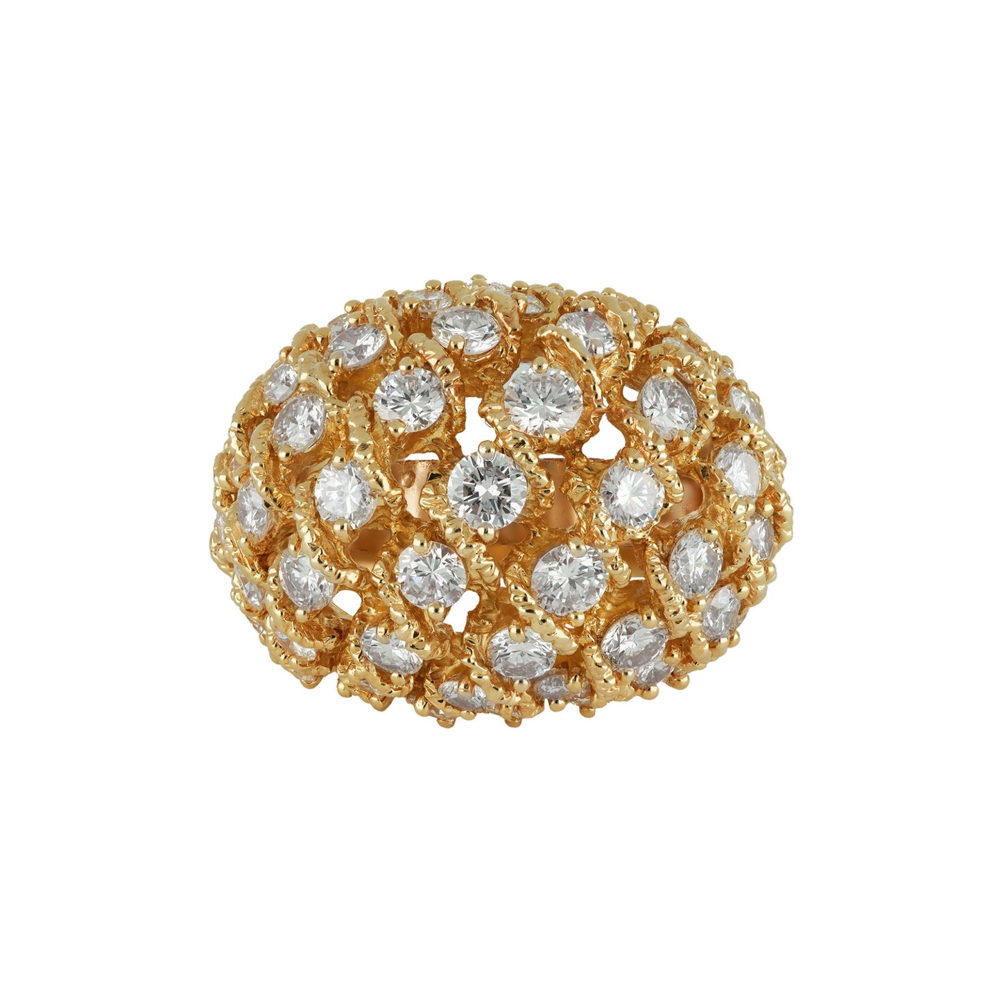 Van Cleef & Arpels 1970s 18KT Yellow Gold Diamond Ring front