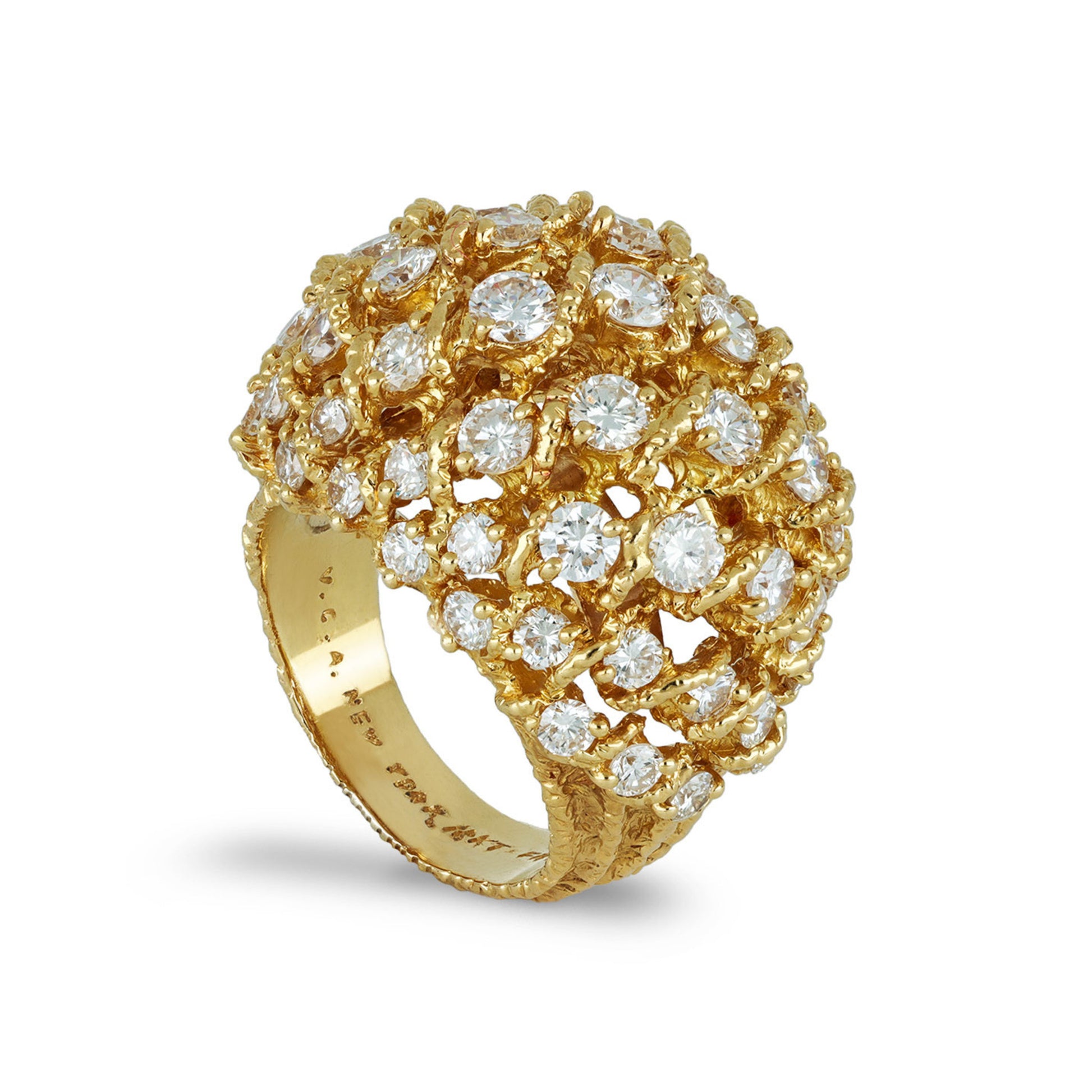 Van Cleef & Arpels 1970s 18KT Yellow Gold Diamond Ring front