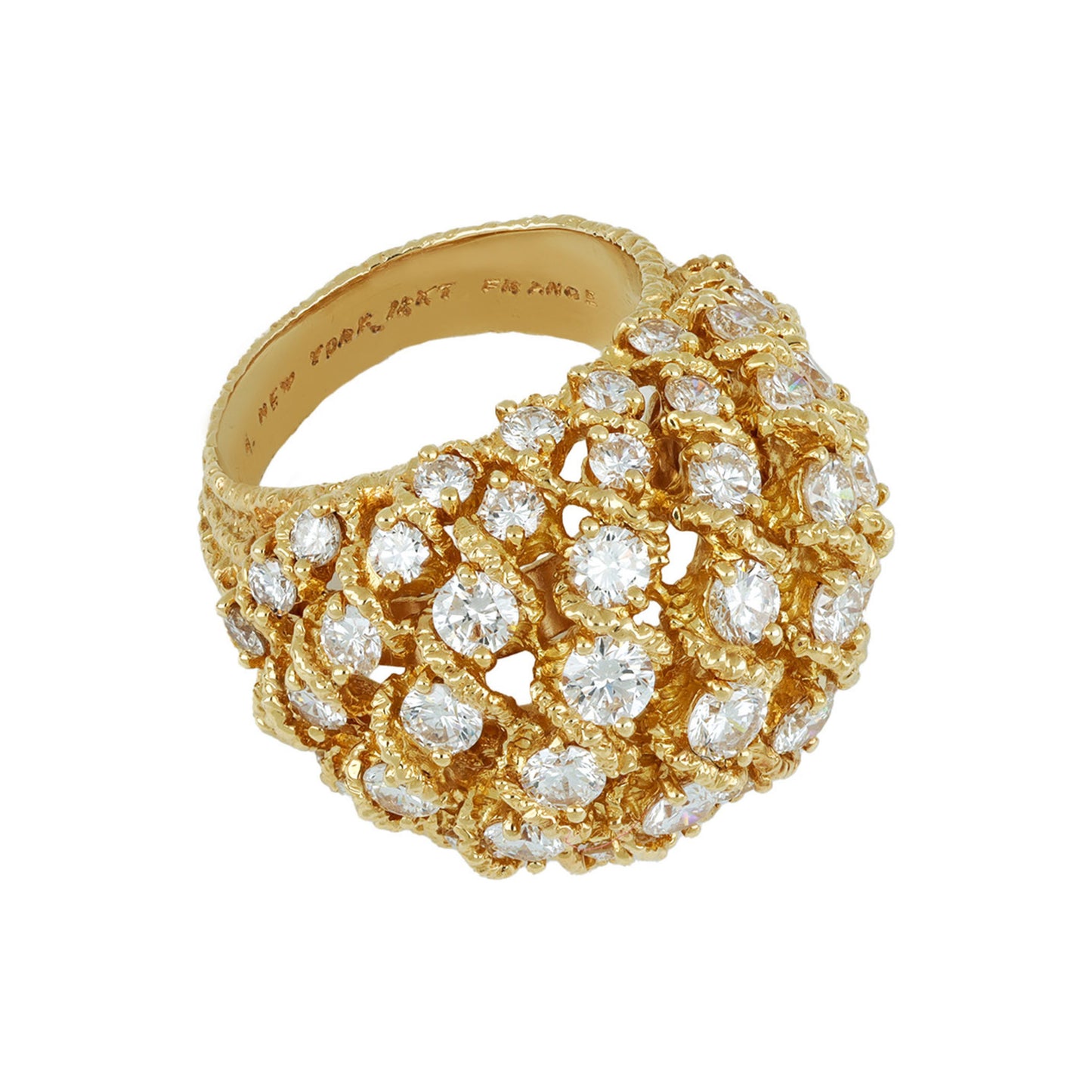 Van Cleef & Arpels 1970s 18KT Yellow Gold Diamond Ring front