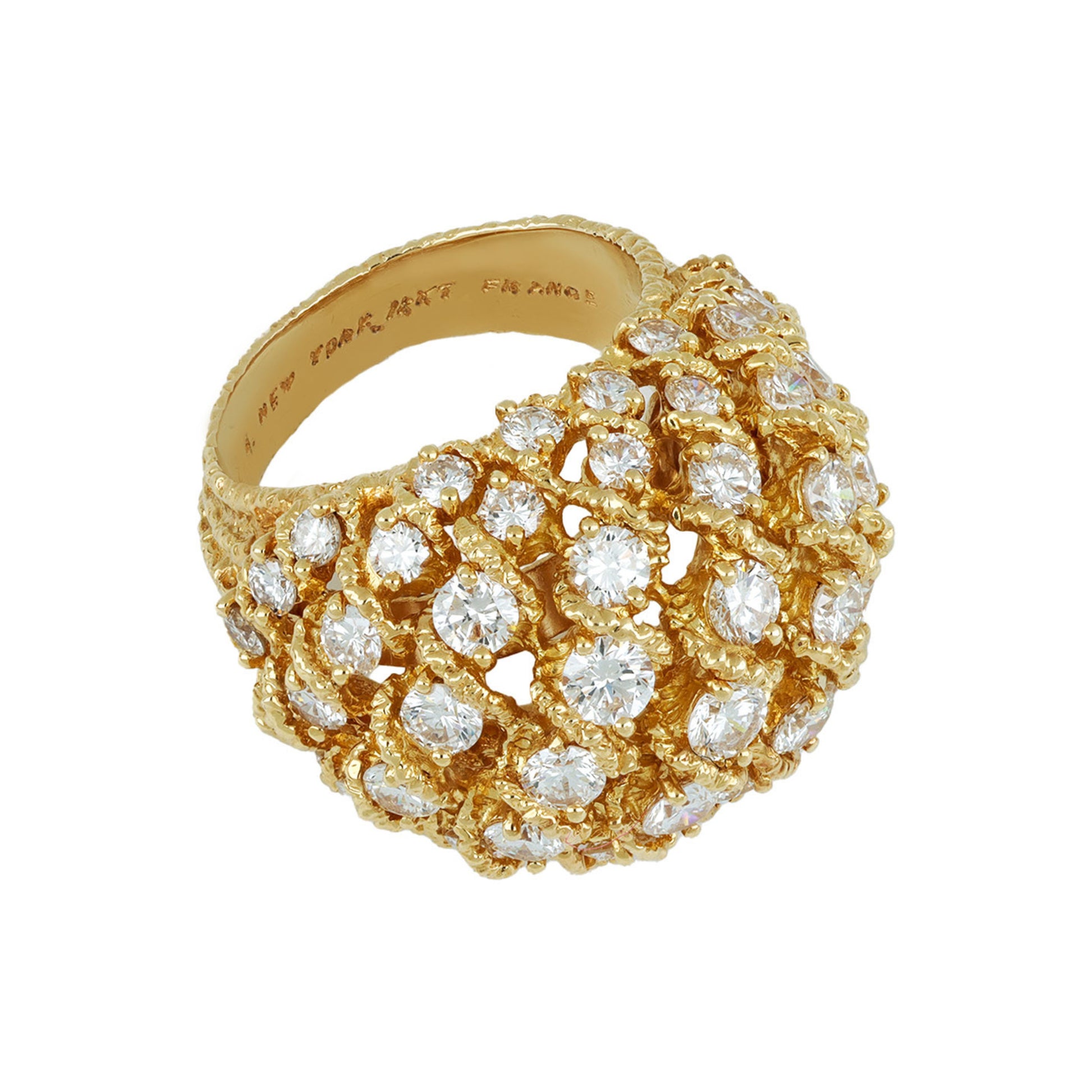 Van Cleef & Arpels 1970s 18KT Yellow Gold Diamond Ring front