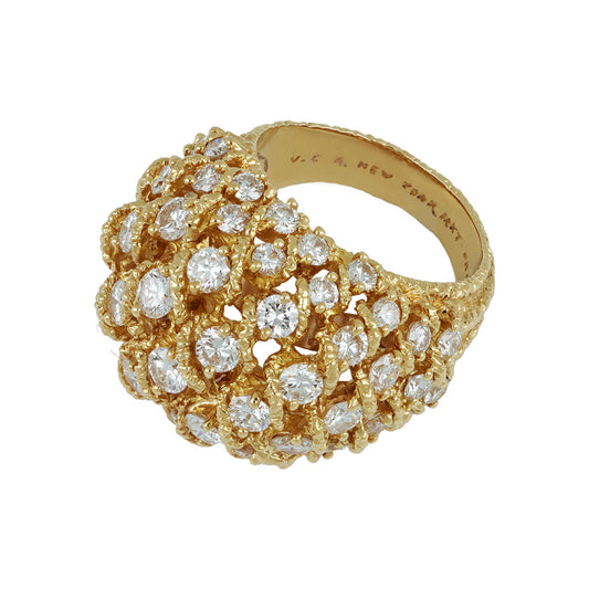 Van Cleef & Arpels 1970s 18KT Yellow Gold Diamond Ring signature