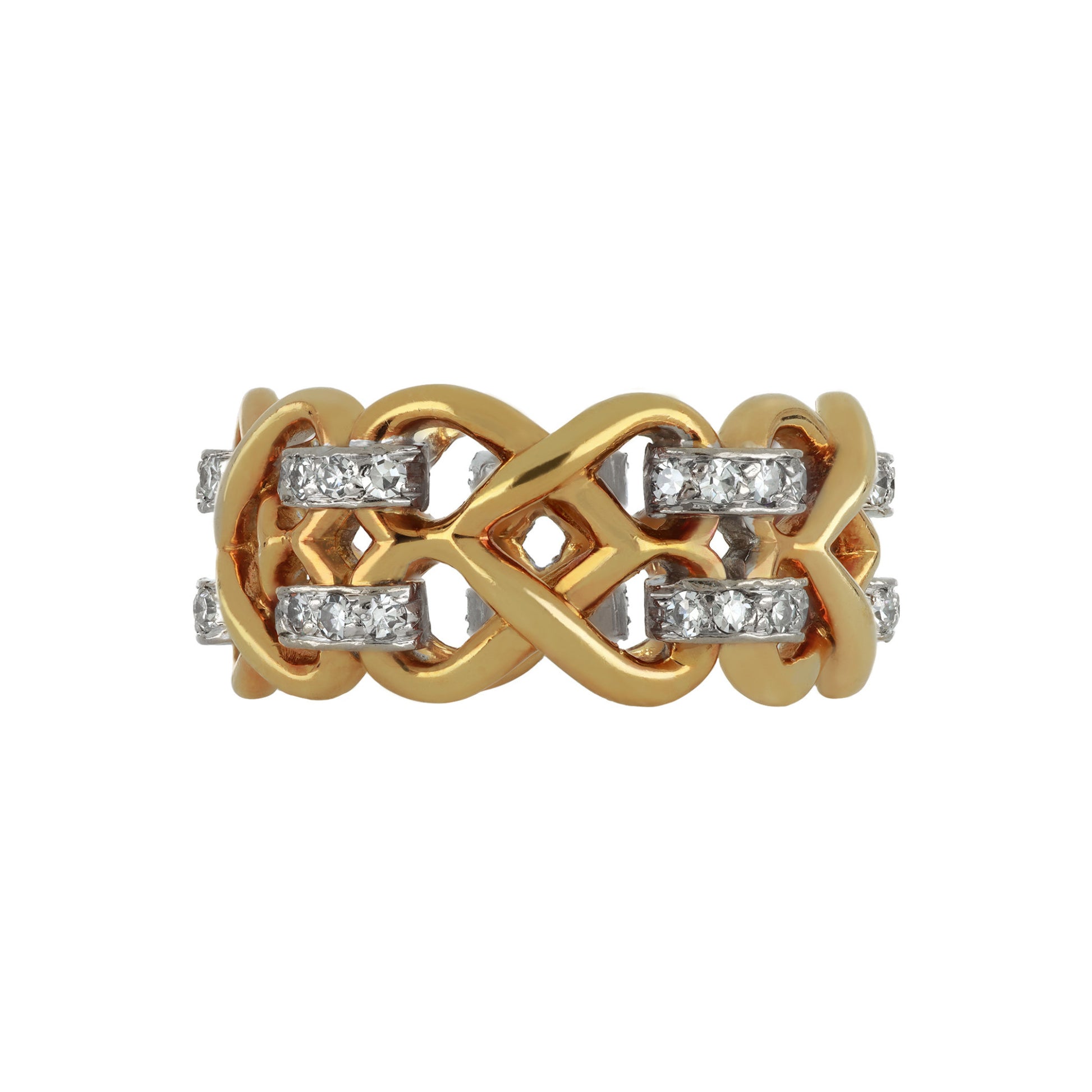 Kutchinsky English 1970s 18KT Yellow Gold Diamond Ring front