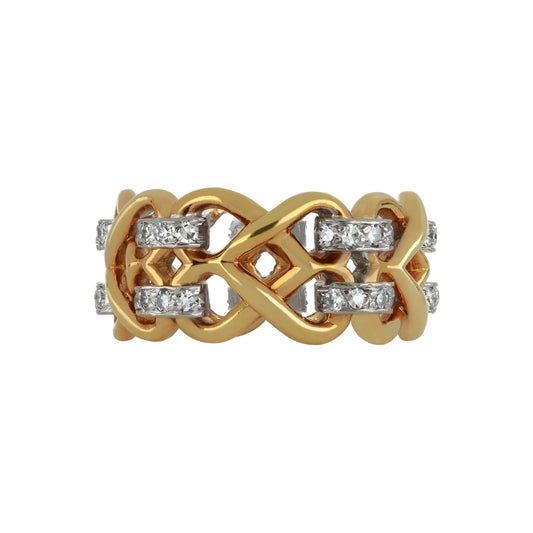 Kutchinsky English 1970s 18KT Yellow Gold Diamond Ring front