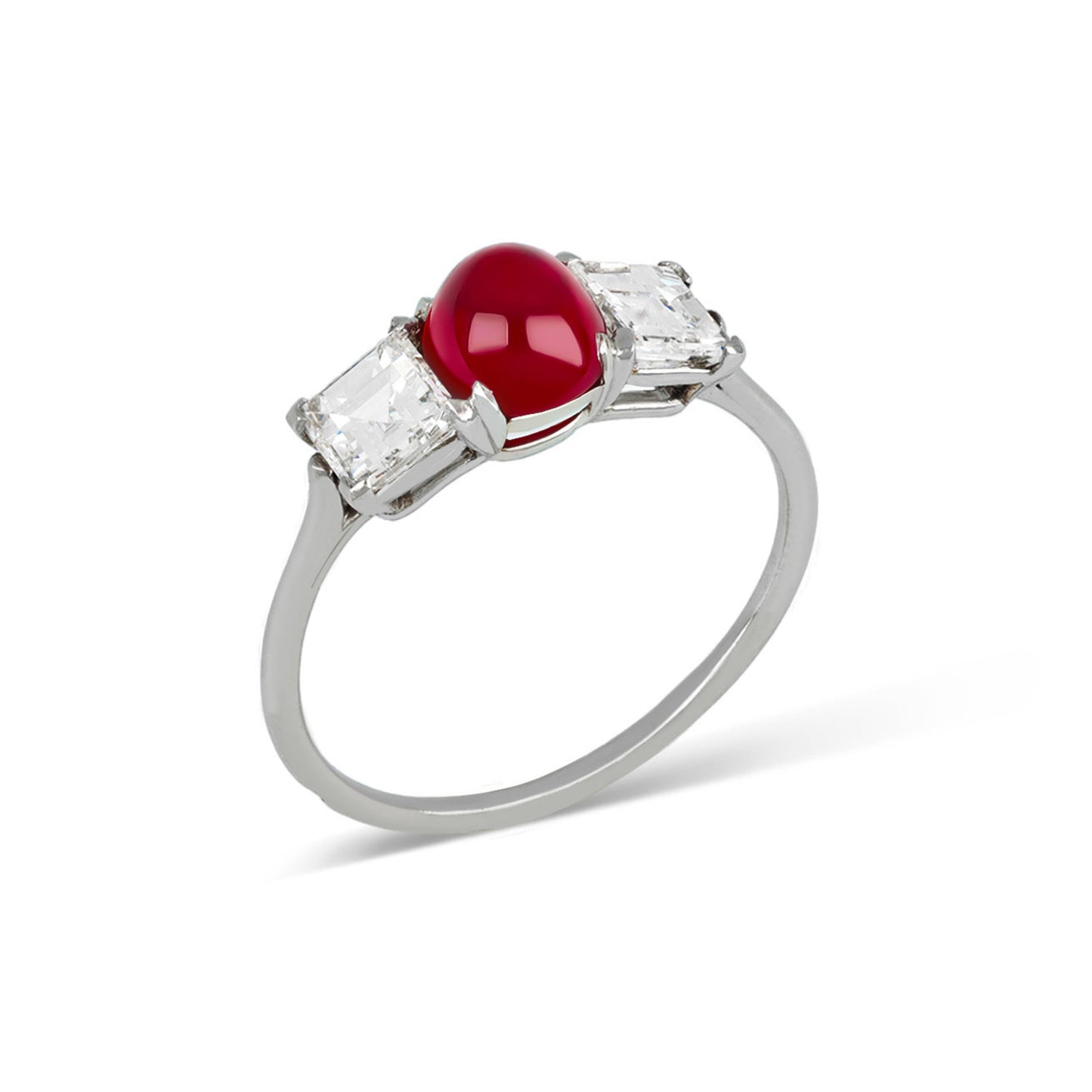 Cartier French Edwardian Platinum Ruby & Diamond Ring profile