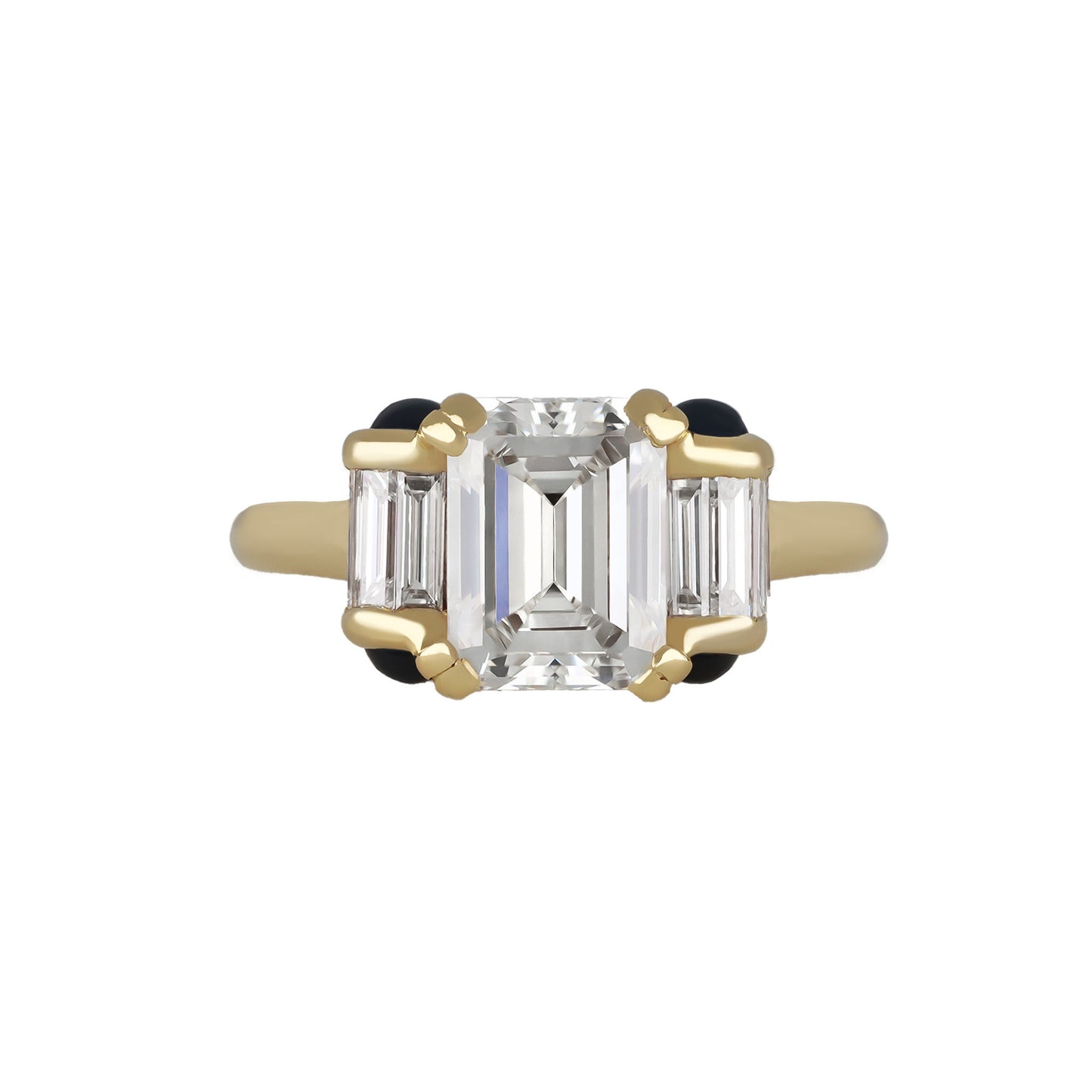 Mauboussin French Post-1980s 18KT Yellow Gold Diamond & Sapphire Ring front