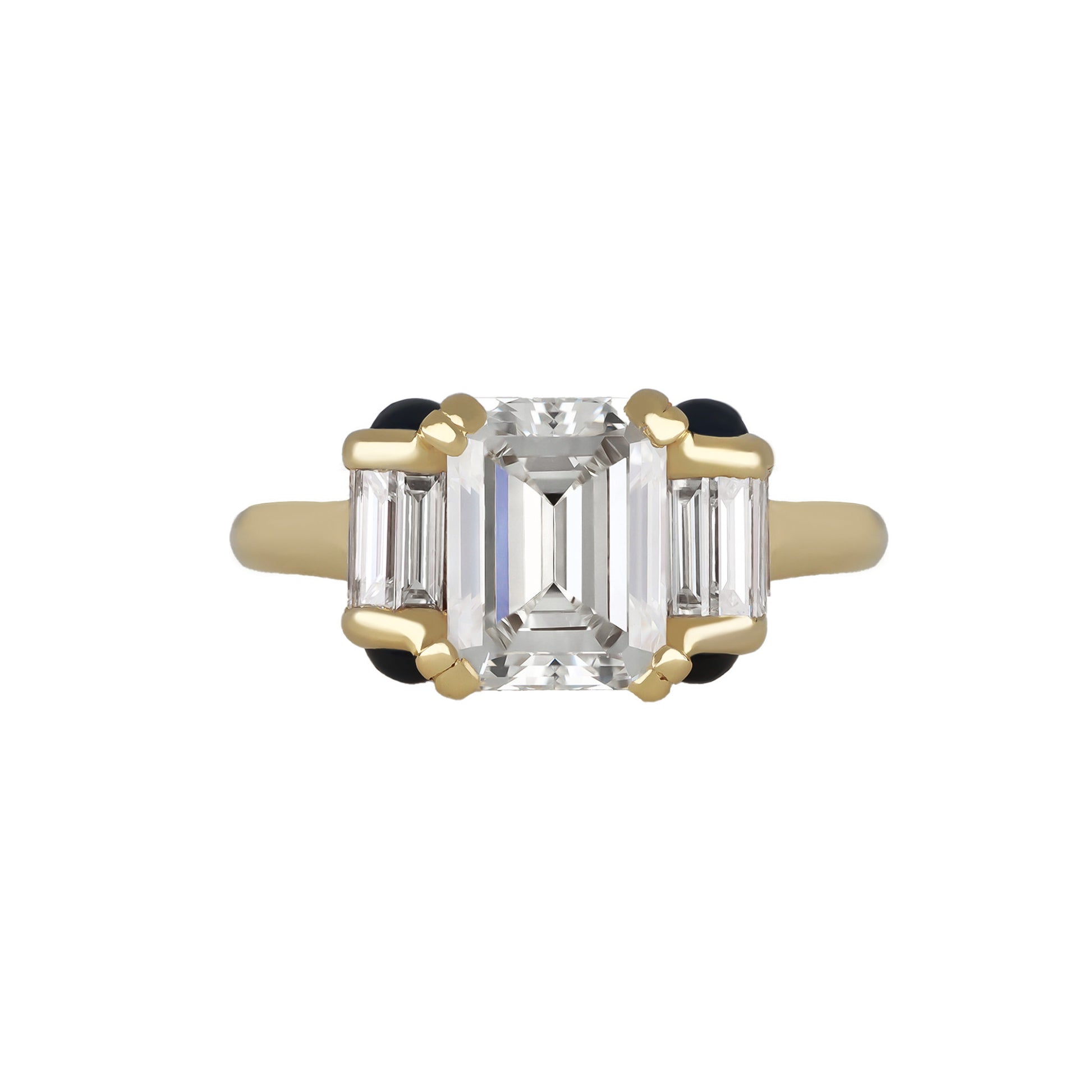 Mauboussin French Post-1980s 18KT Yellow Gold Diamond & Sapphire Ring front