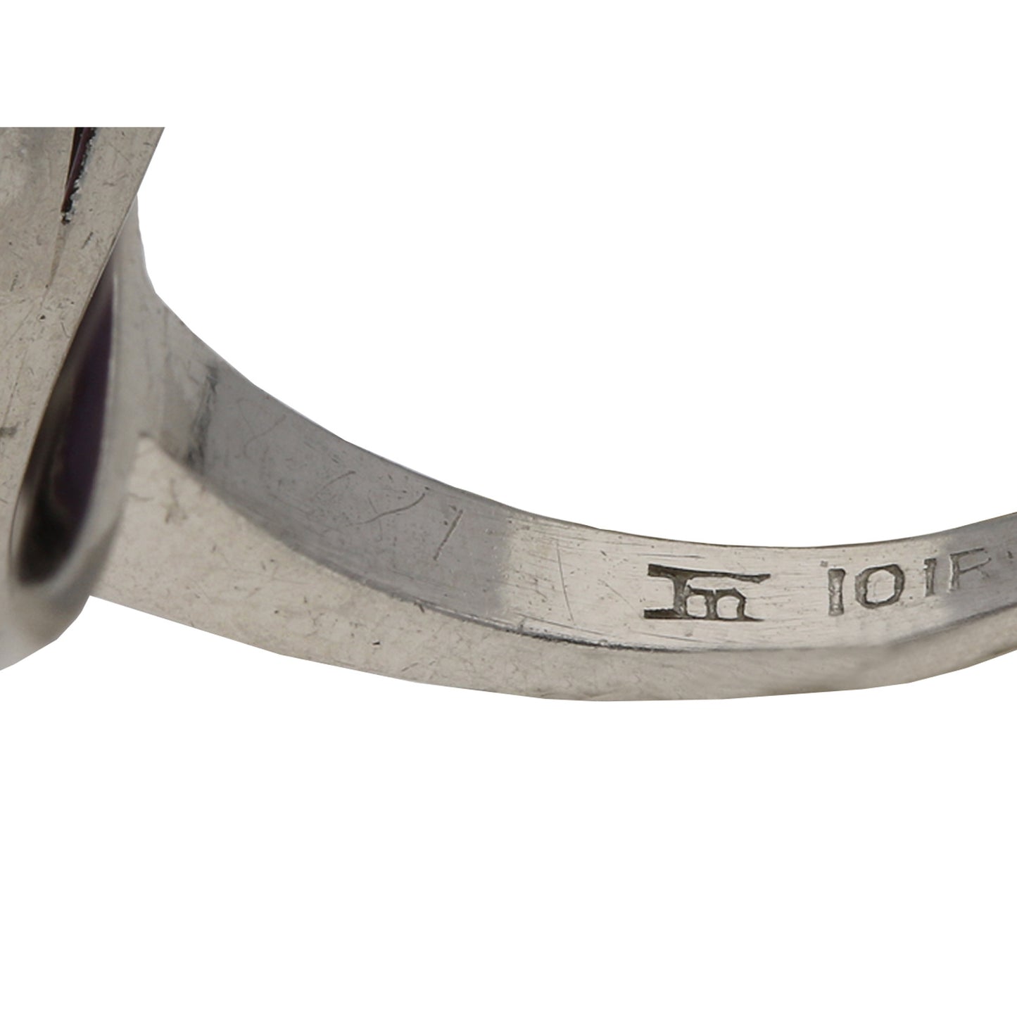 J. Milhening, Inc. 1930s Platinum Star Sapphire & Diamond Ring stamp