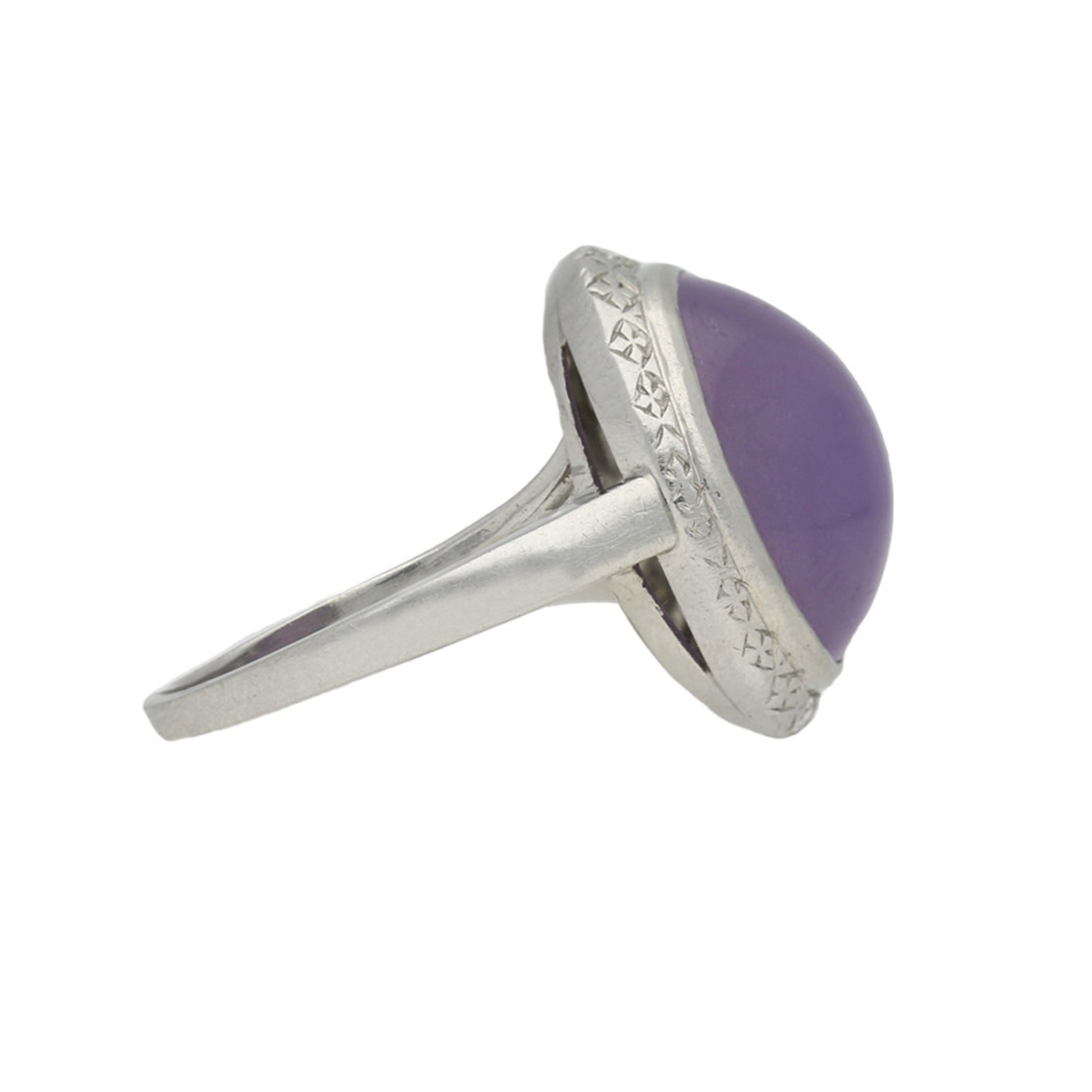 J. Milhening, Inc. 1930s Platinum Star Sapphire & Diamond Ring side