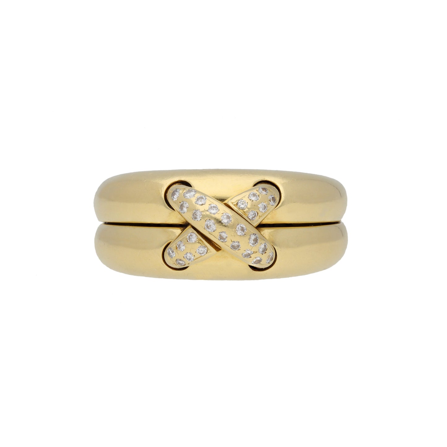 Chaumet Paris Post-1980s 18KT Yellow Gold Diamond Ring front