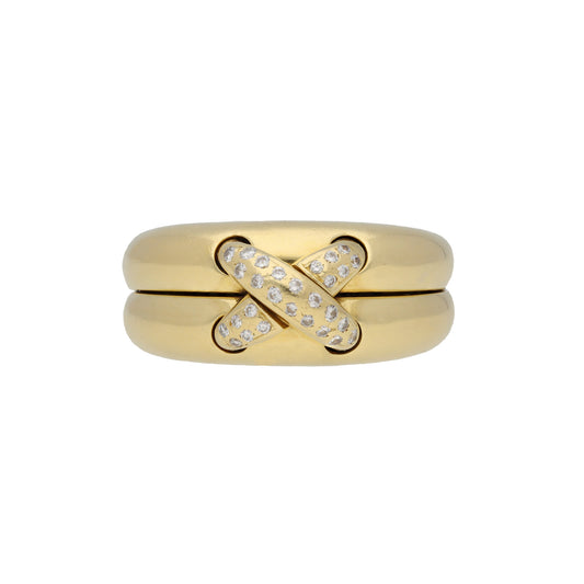 Chaumet Paris Post-1980s 18KT Yellow Gold Diamond Ring front