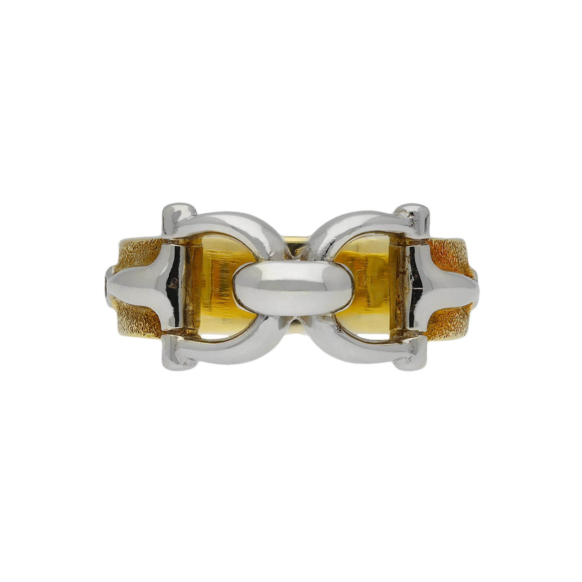 Hermes Paris 1970s Platinum & 18KT Yellow Gold Ring front
