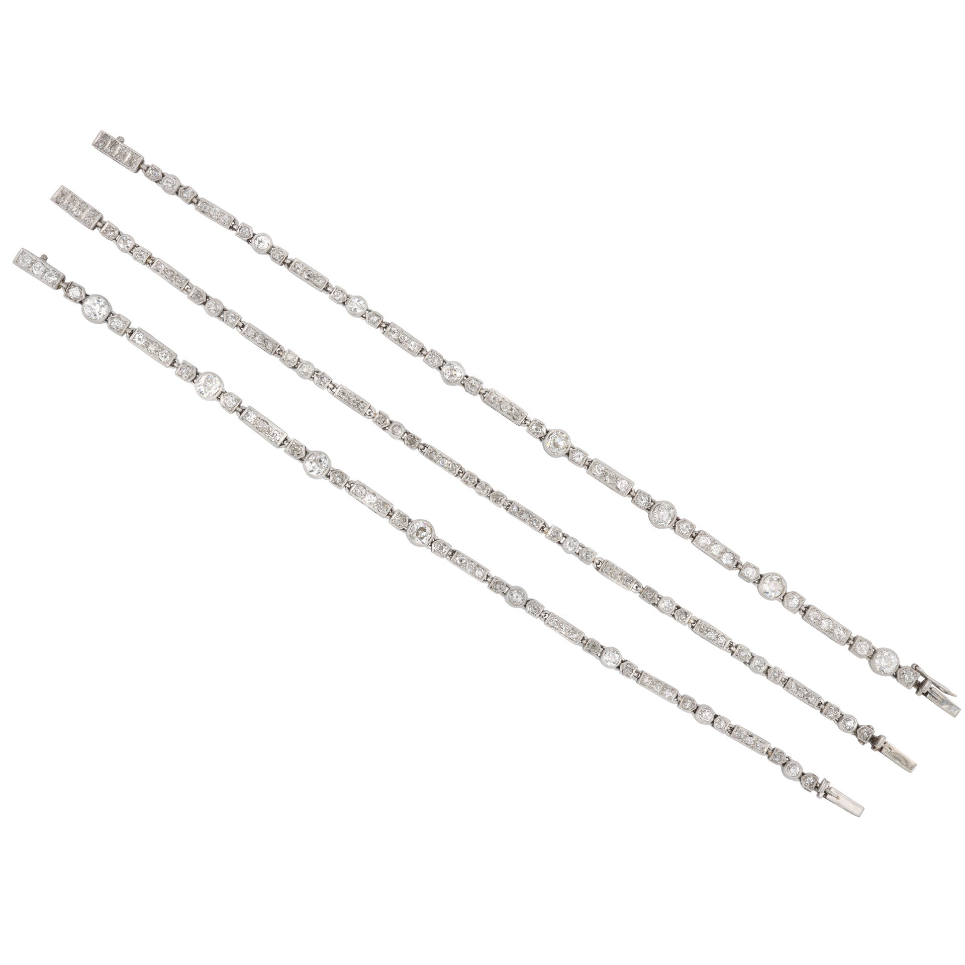 Art Deco Platinum & 18KT White Gold Diamond Necklace front