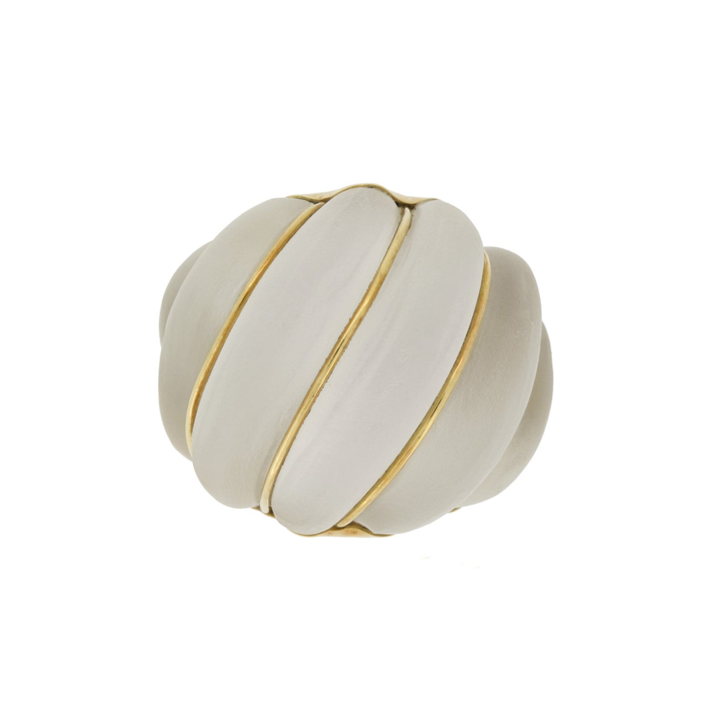 1970s 18KT Yellow Gold Rock Crystal Ring front