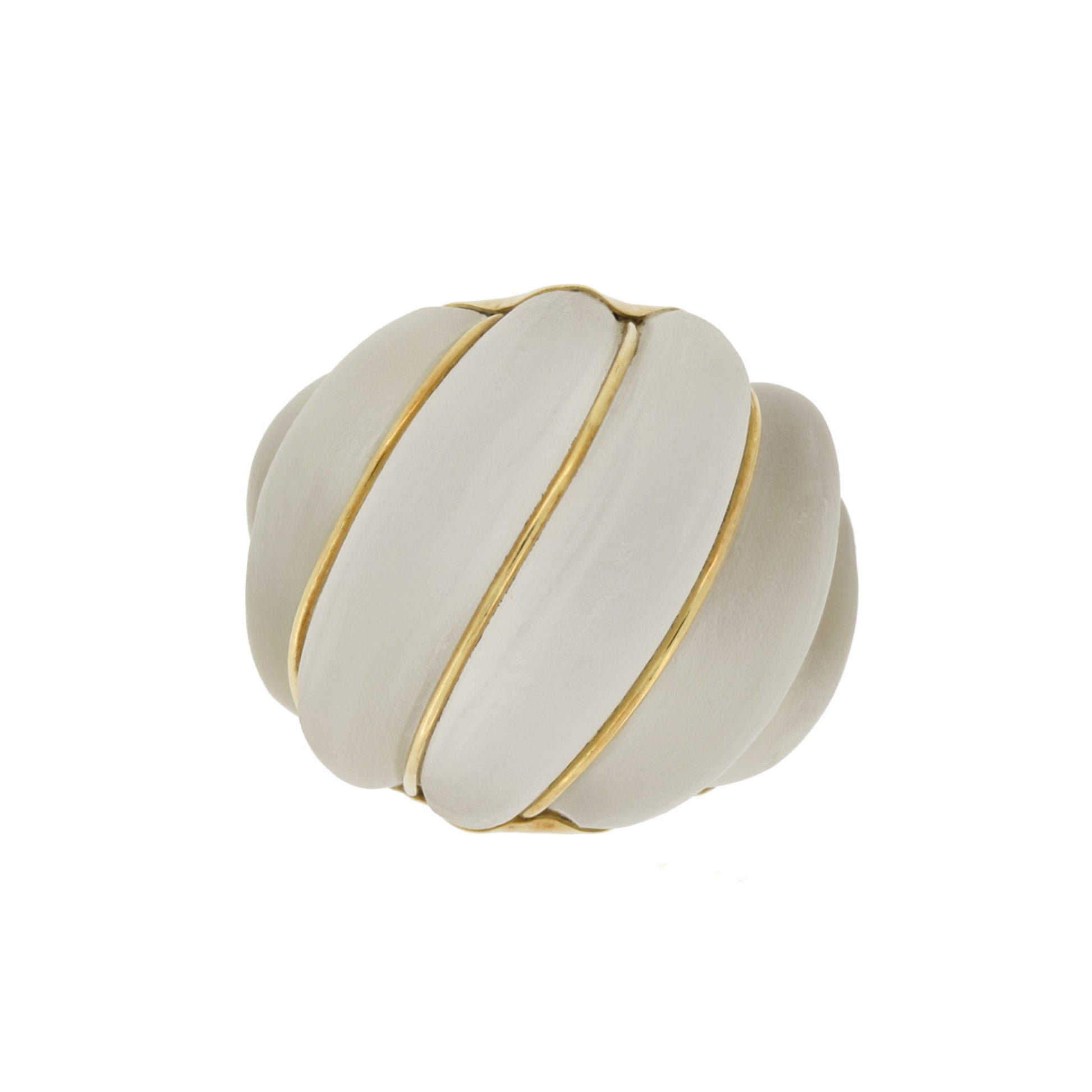 1970s 18KT Yellow Gold Rock Crystal Ring front