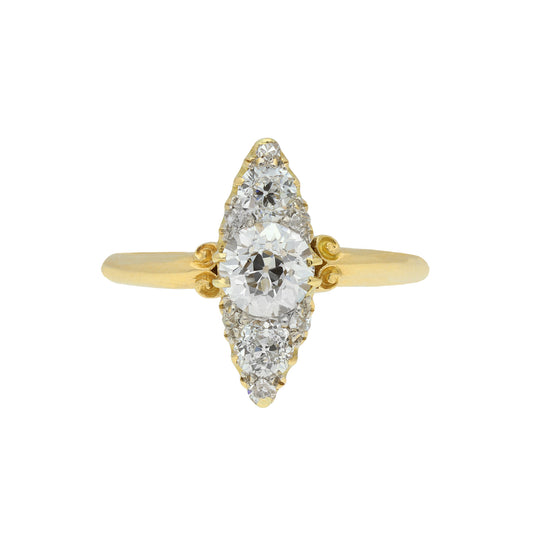 Frederick Stone Edwardian Platinum & 18KT Yellow Gold Diamond Ring front