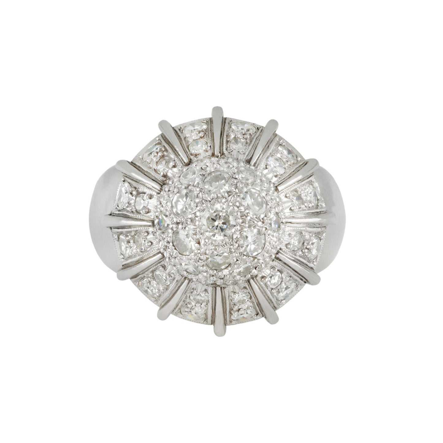 1950s Platinum Diamond Ring front