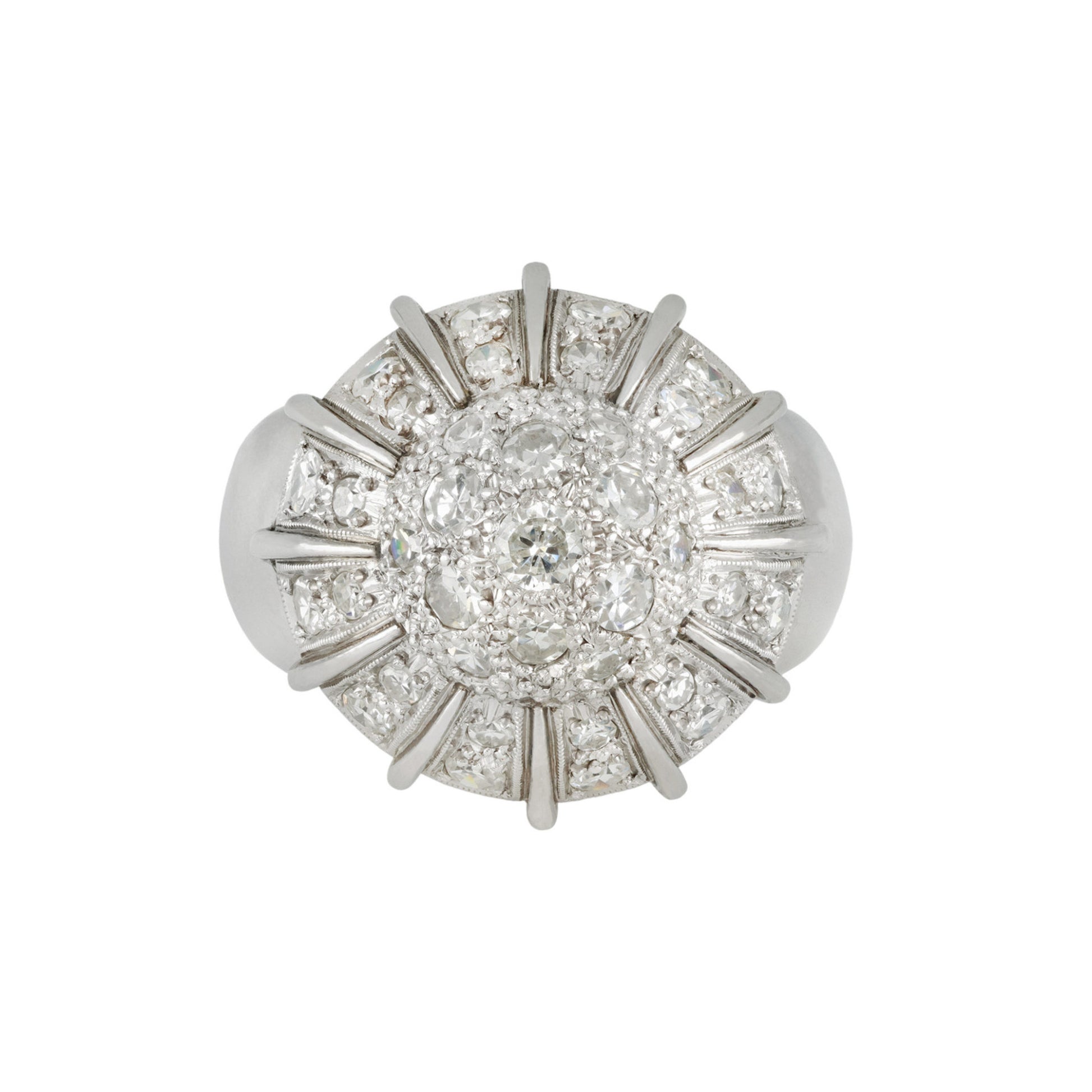 1950s Platinum Diamond Ring front